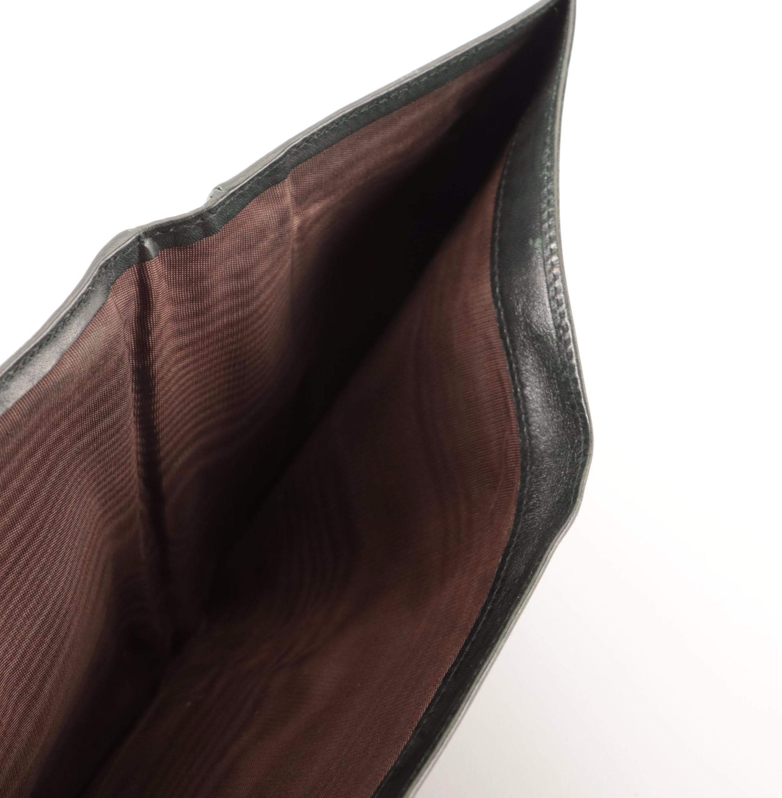 Prada Trifold Wallet in Dark Green Smooth Calfskin