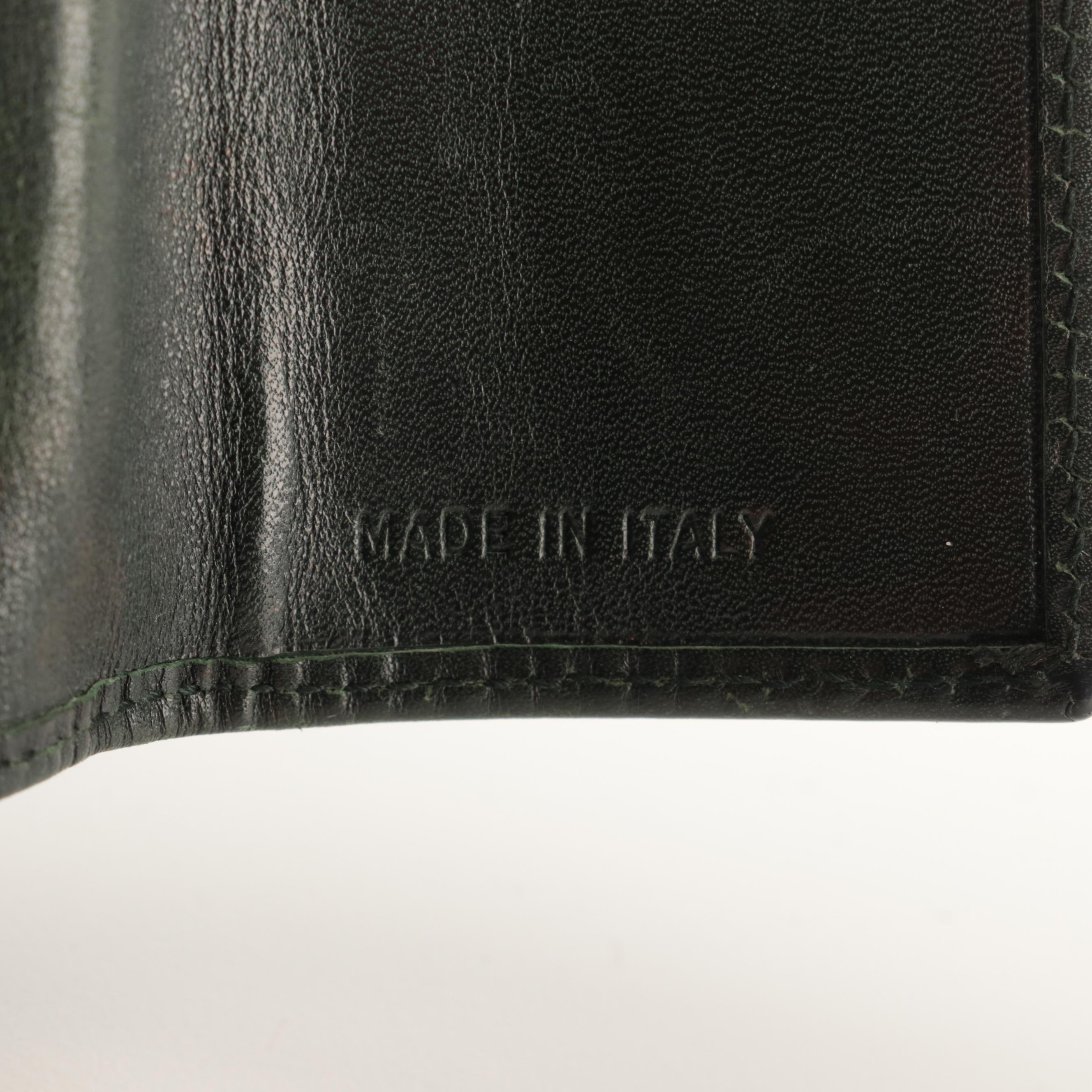 Prada Trifold Wallet in Dark Green Smooth Calfskin