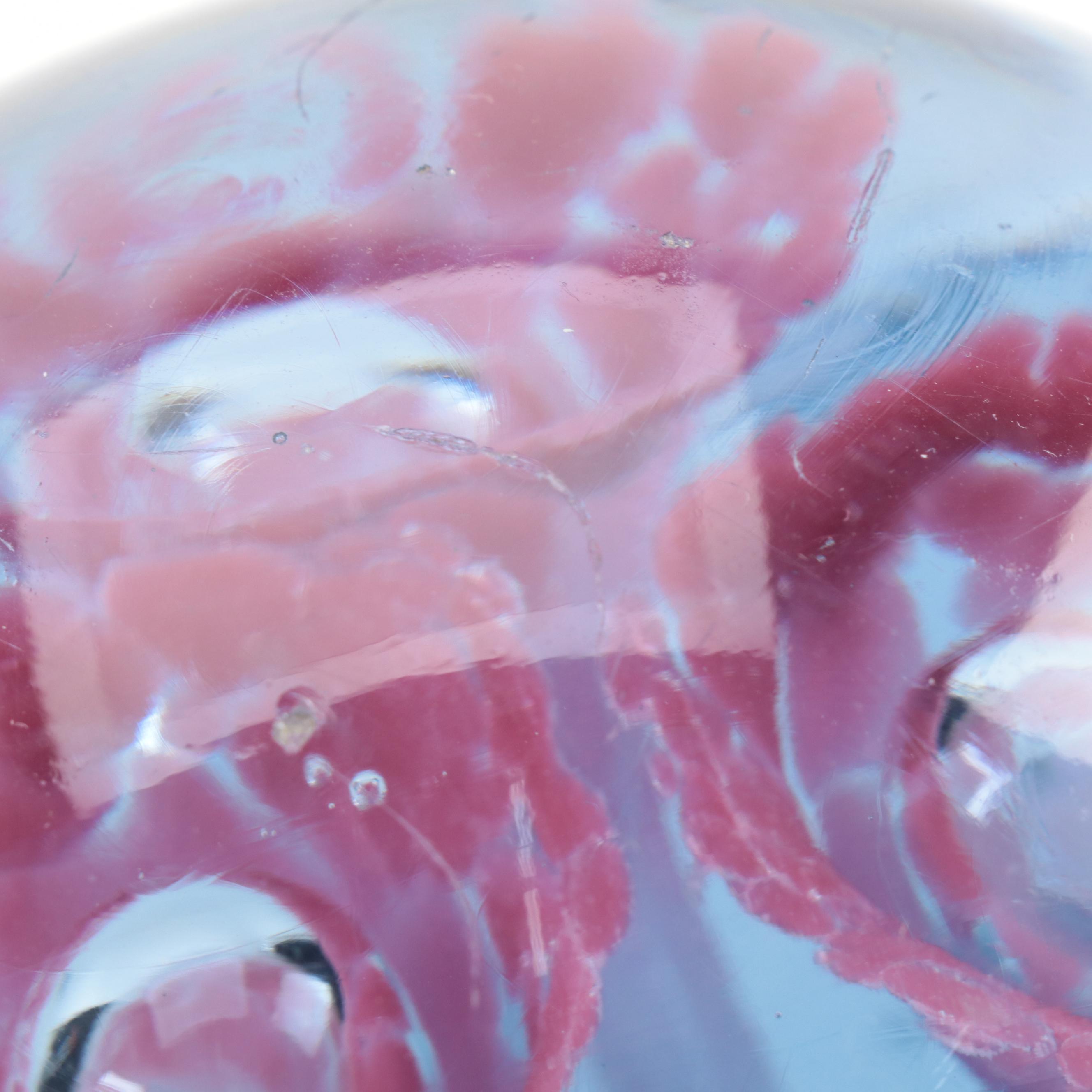 Handcrafted Floral Motif Art Glass Paperweights