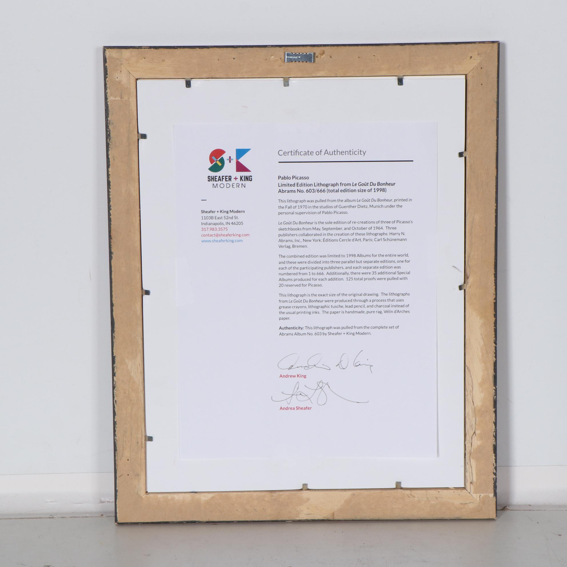 Pablo Picasso Pochoir from "Le Goût du Bonheur"