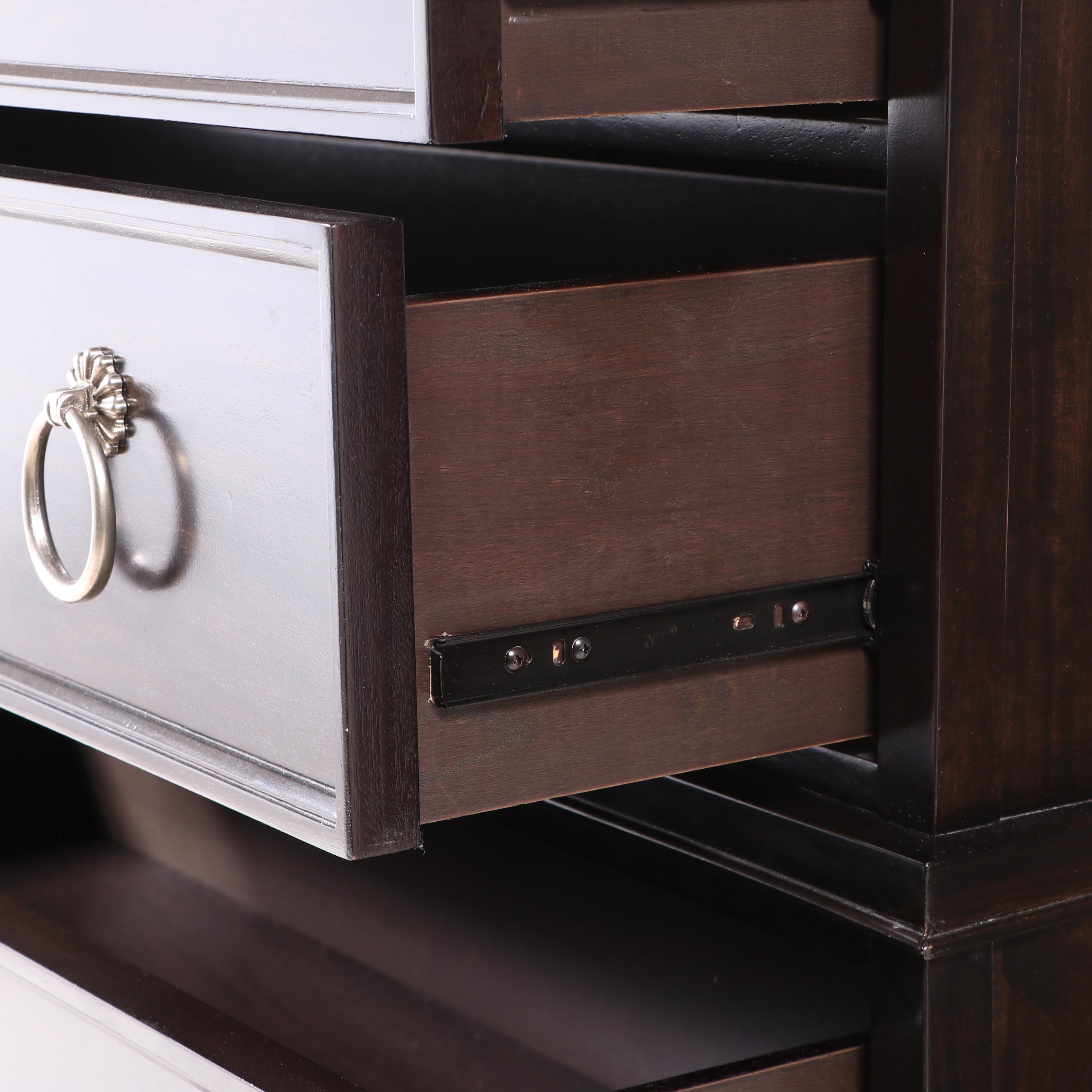 Bernhardt "Sutton House" Primavera and Hand-Forged Steel Tall Chest-on-Stand