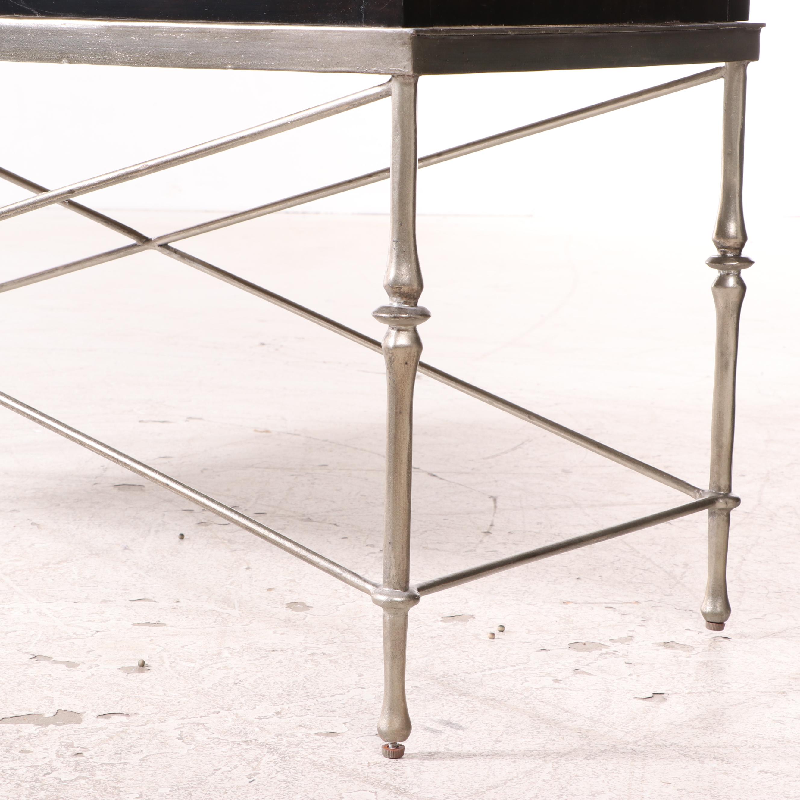 Bernhardt "Sutton House" Primavera and Hand-Forged Steel Tall Chest-on-Stand