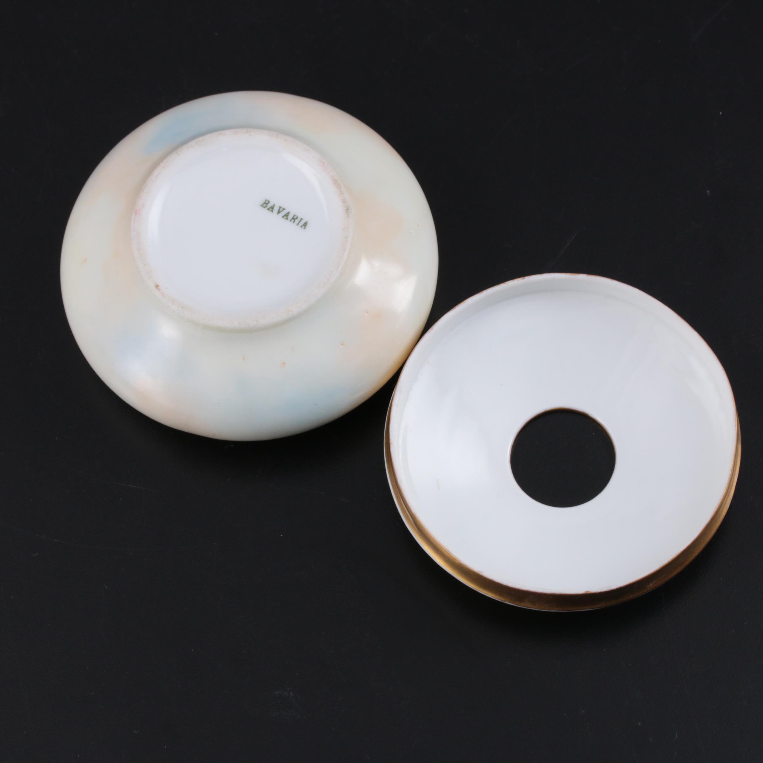 Continental Hand-Painted Porcelain Vanity Items, Early 20th Century