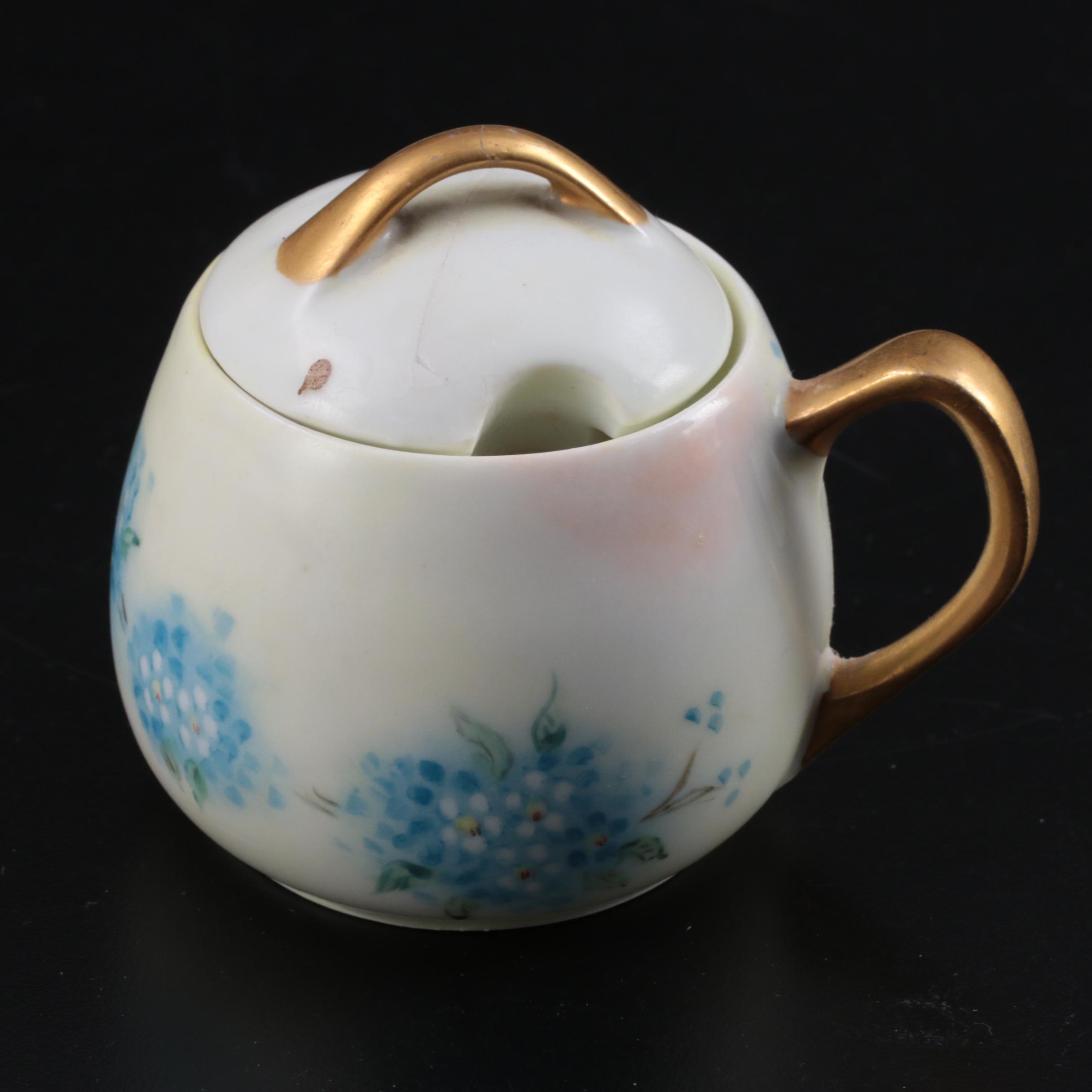 Continental Hand-Painted Porcelain Vanity Items, Early 20th Century