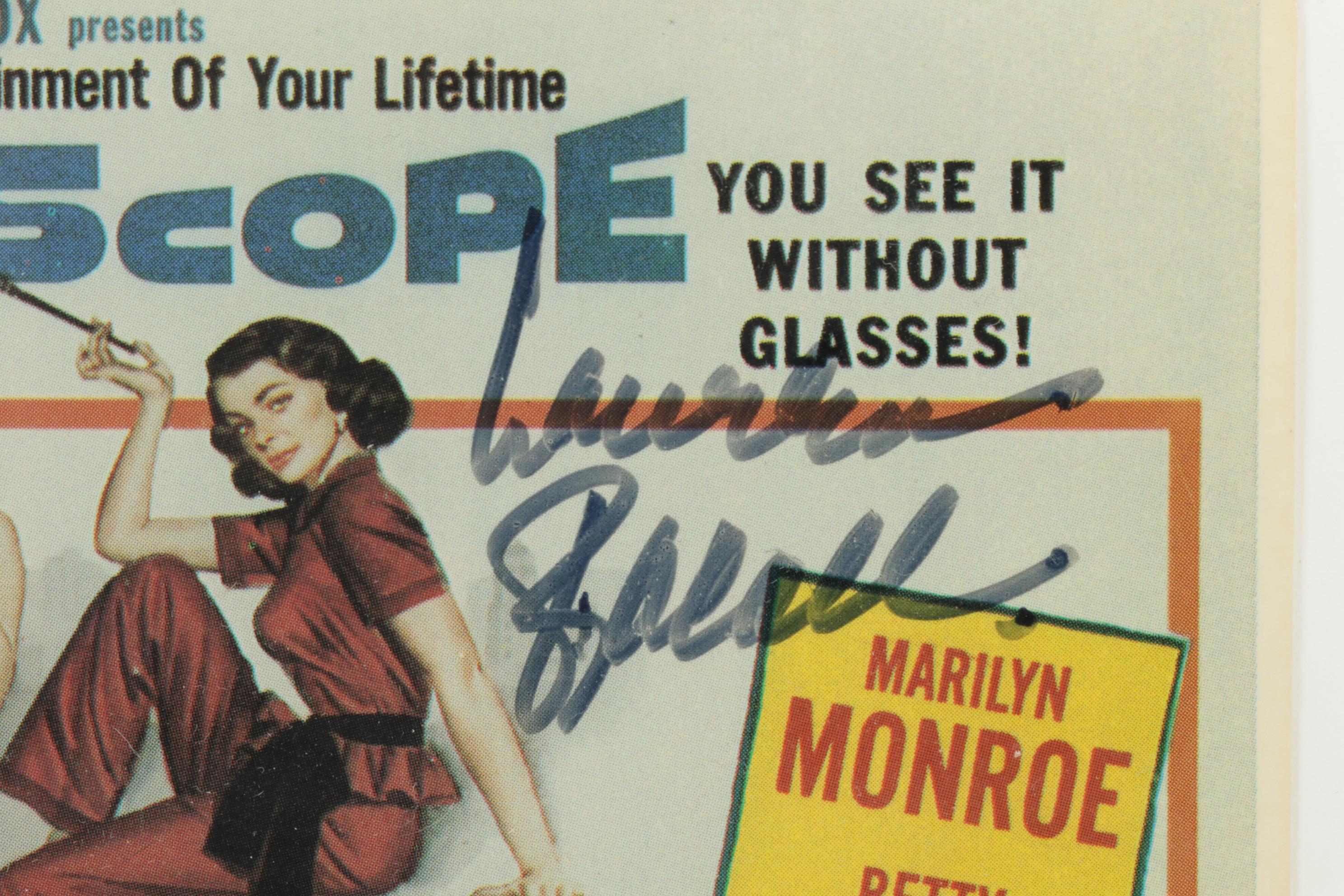 Lauren Bacall Signed Photo, "How to Marry a Millionaire" Poster, Visual Pass