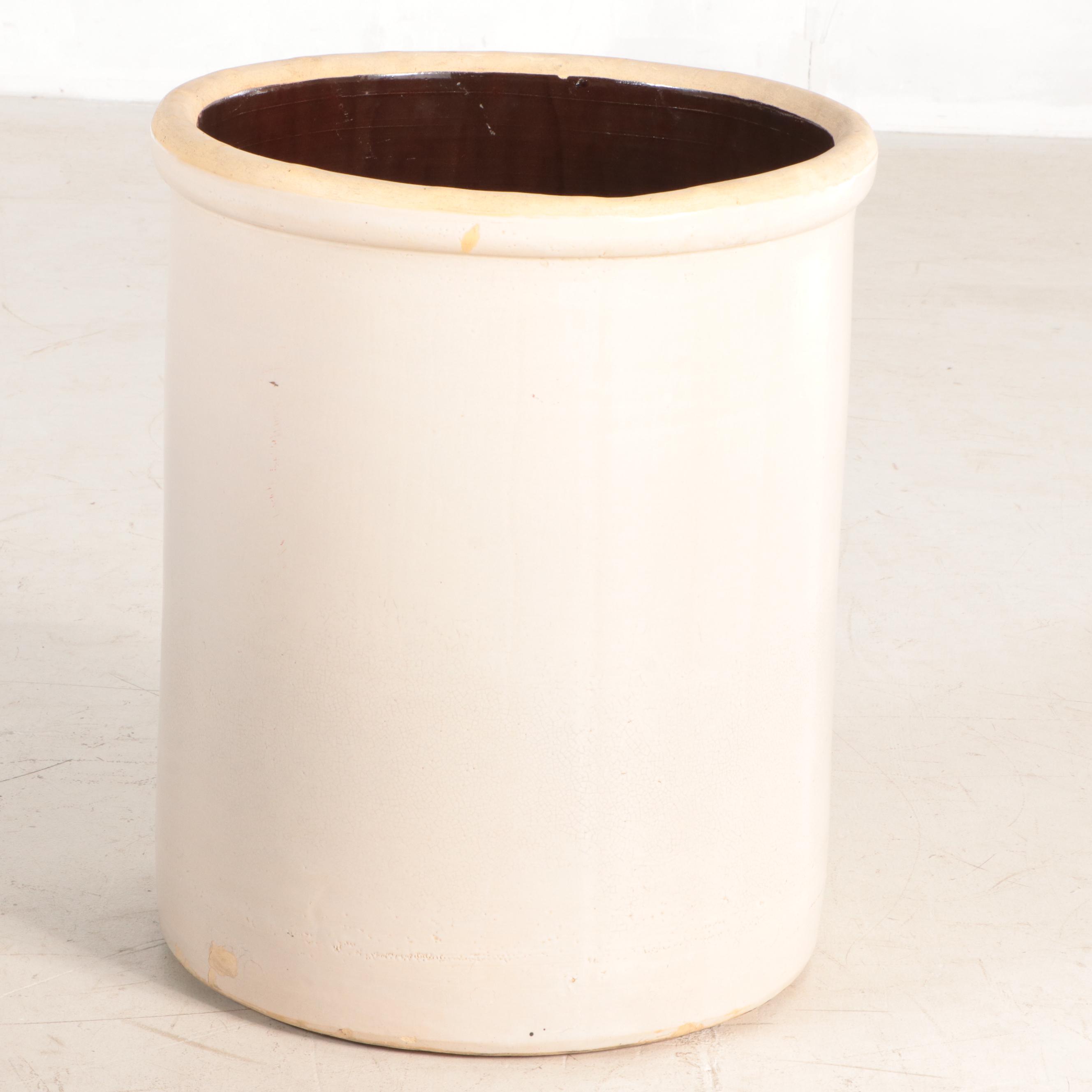 Crown 20 Gallon Salt Glazed Stoneware Crock, Early to Mid 20th Century