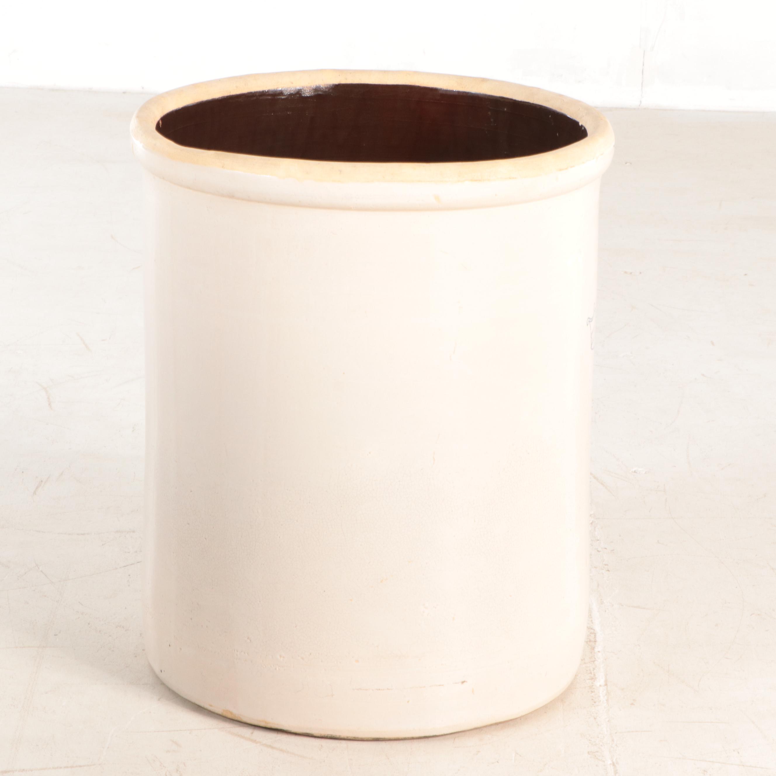 Crown 20 Gallon Salt Glazed Stoneware Crock, Early to Mid 20th Century