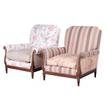 Pair of Mike Bell "Adelphi II" Varied Pattern Upholstered Lounge Chairs