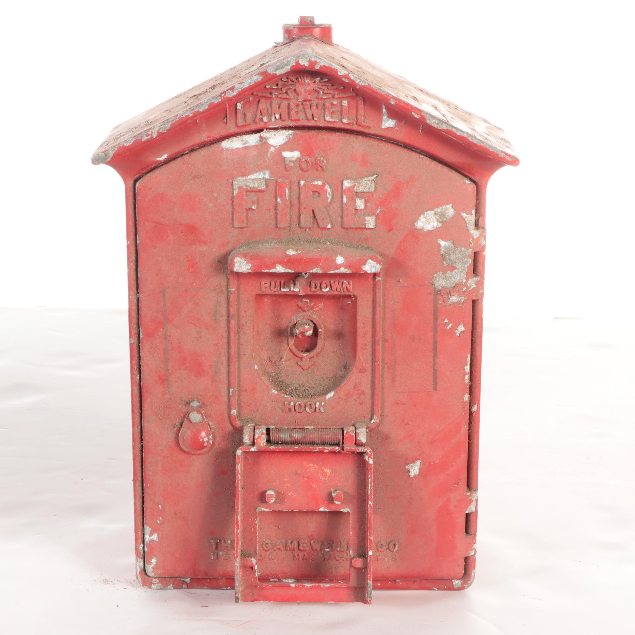 Gamewell Cast iron Fire Alarm "Pull Down" Emergency Boxes, Early/Mid 20th C.