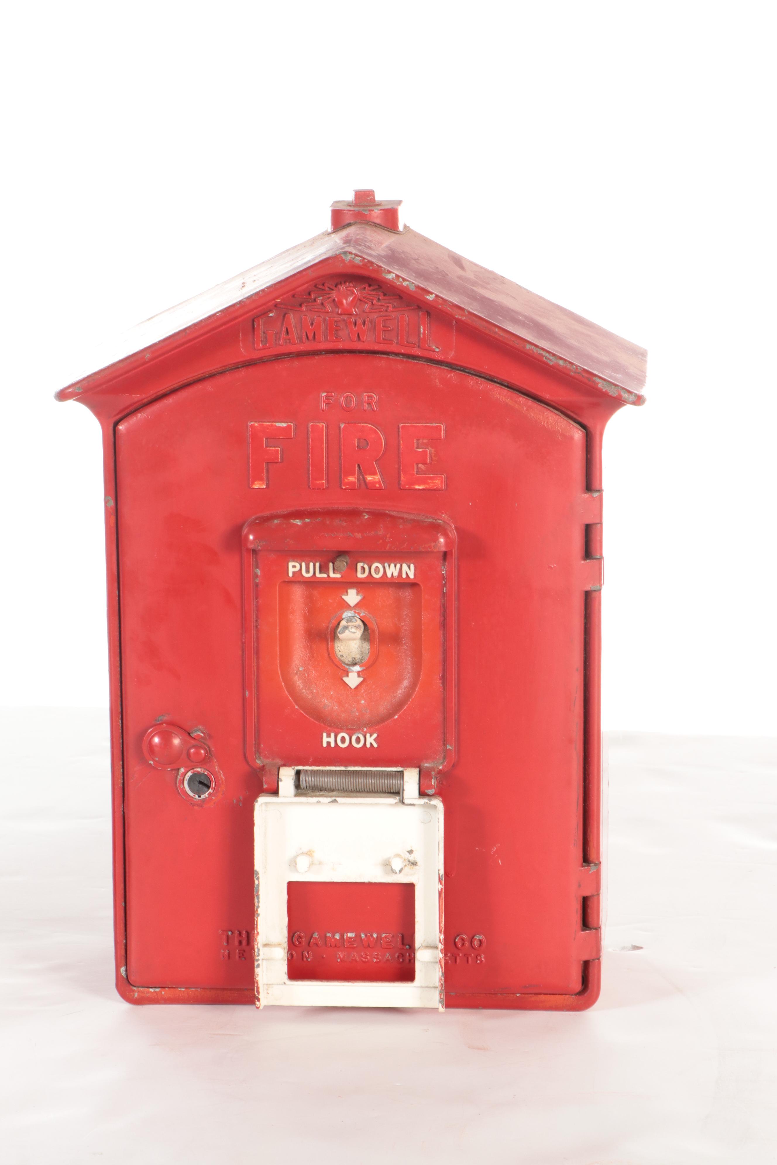 Gamewell Cast iron Fire Alarm "Pull Down" Emergency Boxes, Early/Mid 20th C.
