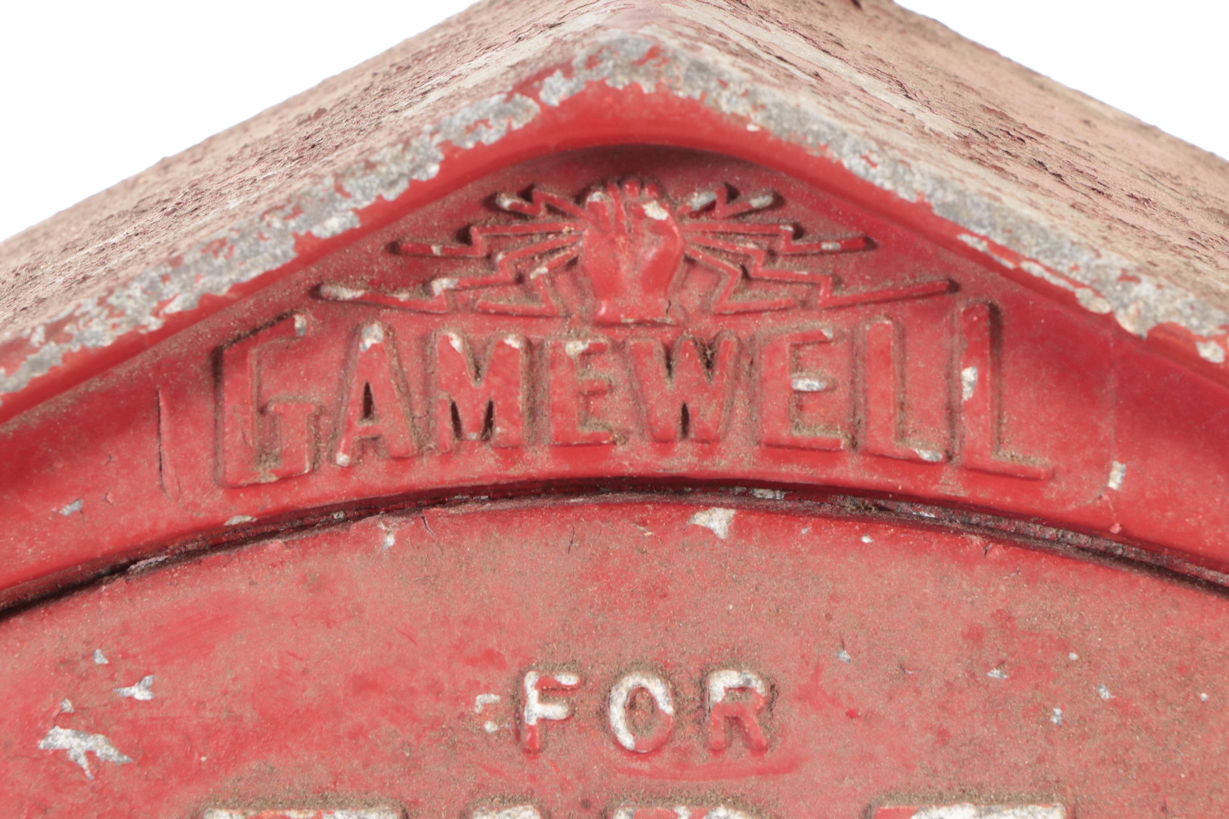 Gamewell Cast iron Fire Alarm "Pull Down" Emergency Boxes, Early/Mid 20th C.