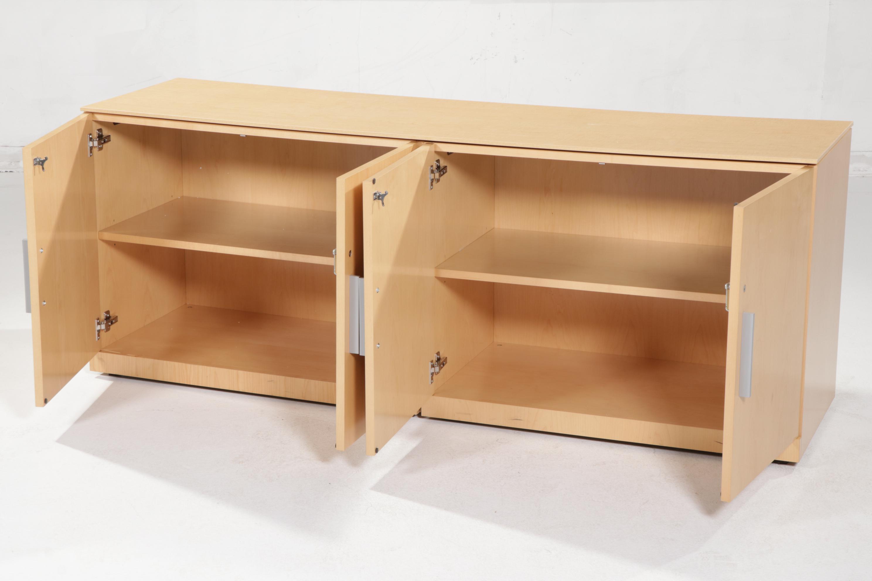 Contemporary Herman Miller Two-Section Office Cabinet with Faux Wood  Finish