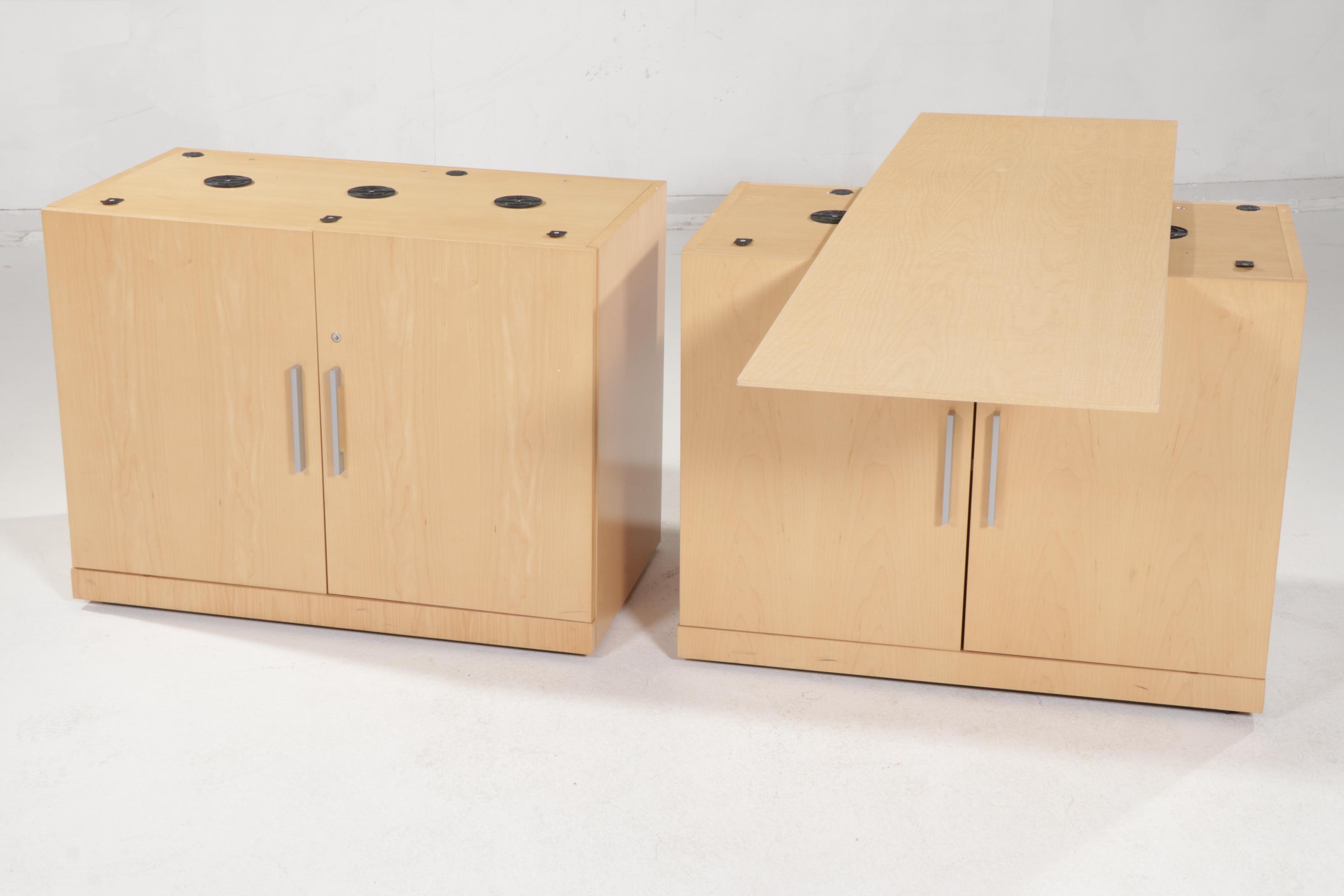 Contemporary Herman Miller Two-Section Office Cabinet with Faux Wood  Finish