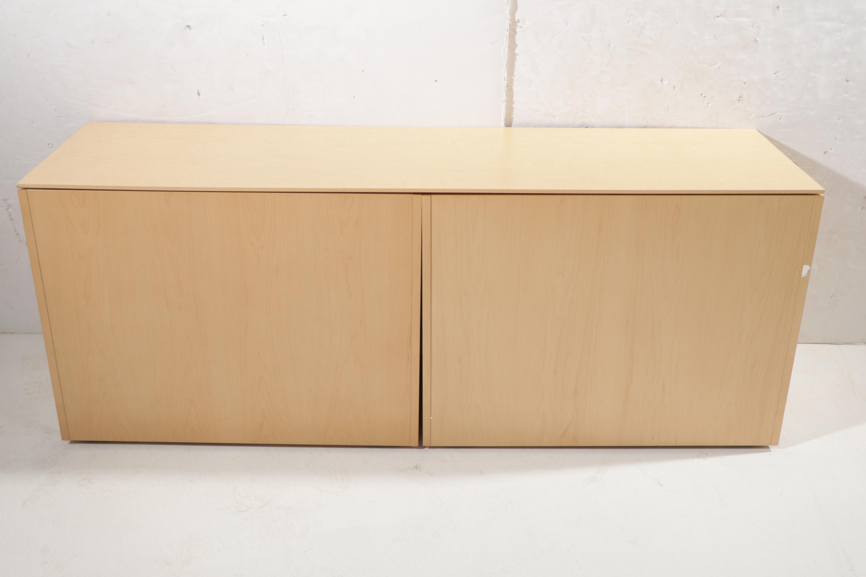 Contemporary Herman Miller Two-Section Office Cabinet with Faux Wood  Finish