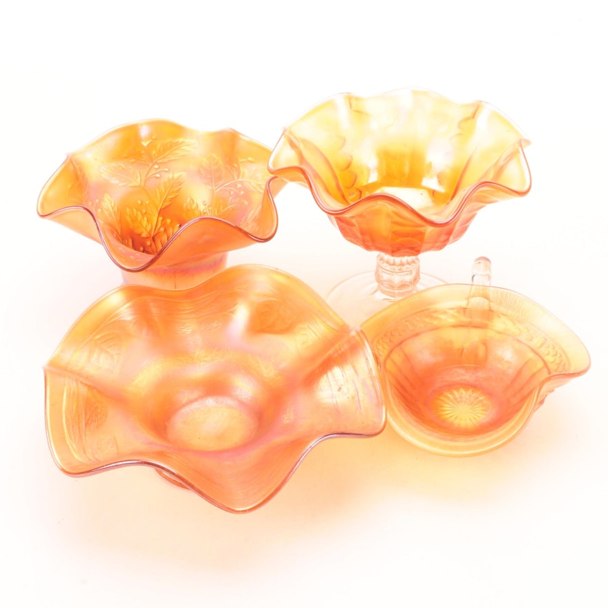 Fenton, Northwood and Dugan Marigold Carnival Glassware Bowls and Compotes