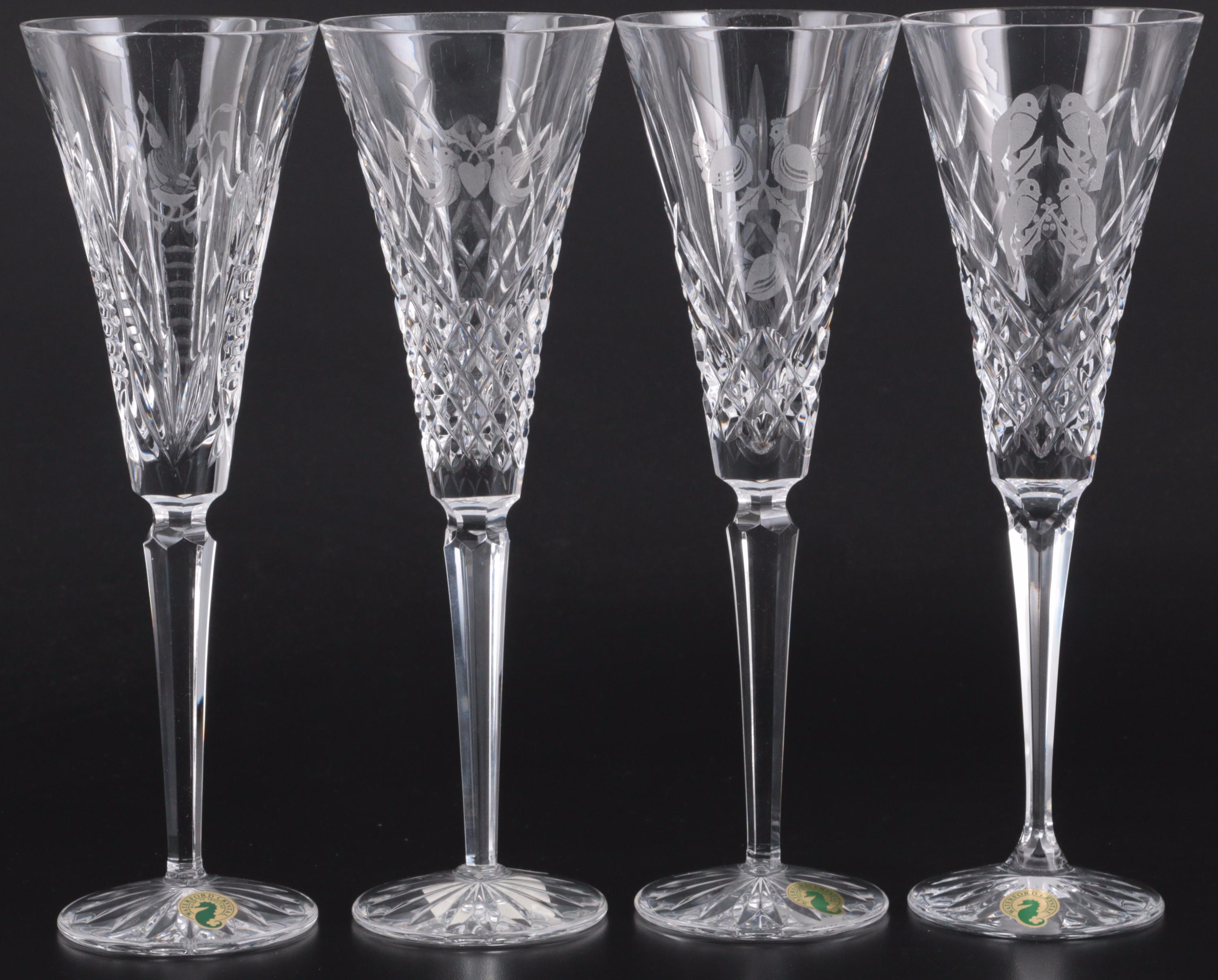Waterford Crystal "The 12 Days of Christmas" Champagne Flutes