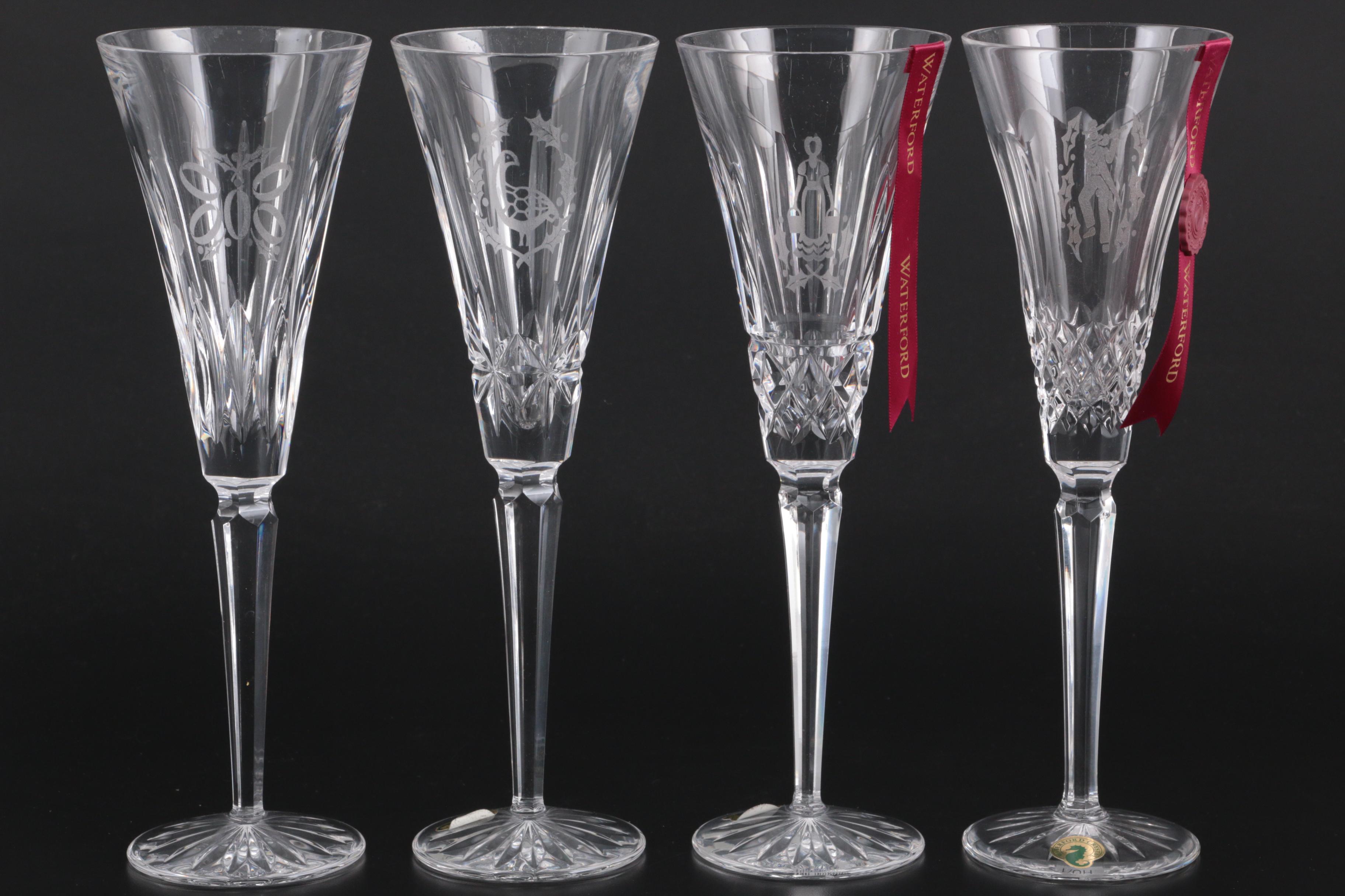 Waterford Crystal "The 12 Days of Christmas" Champagne Flutes
