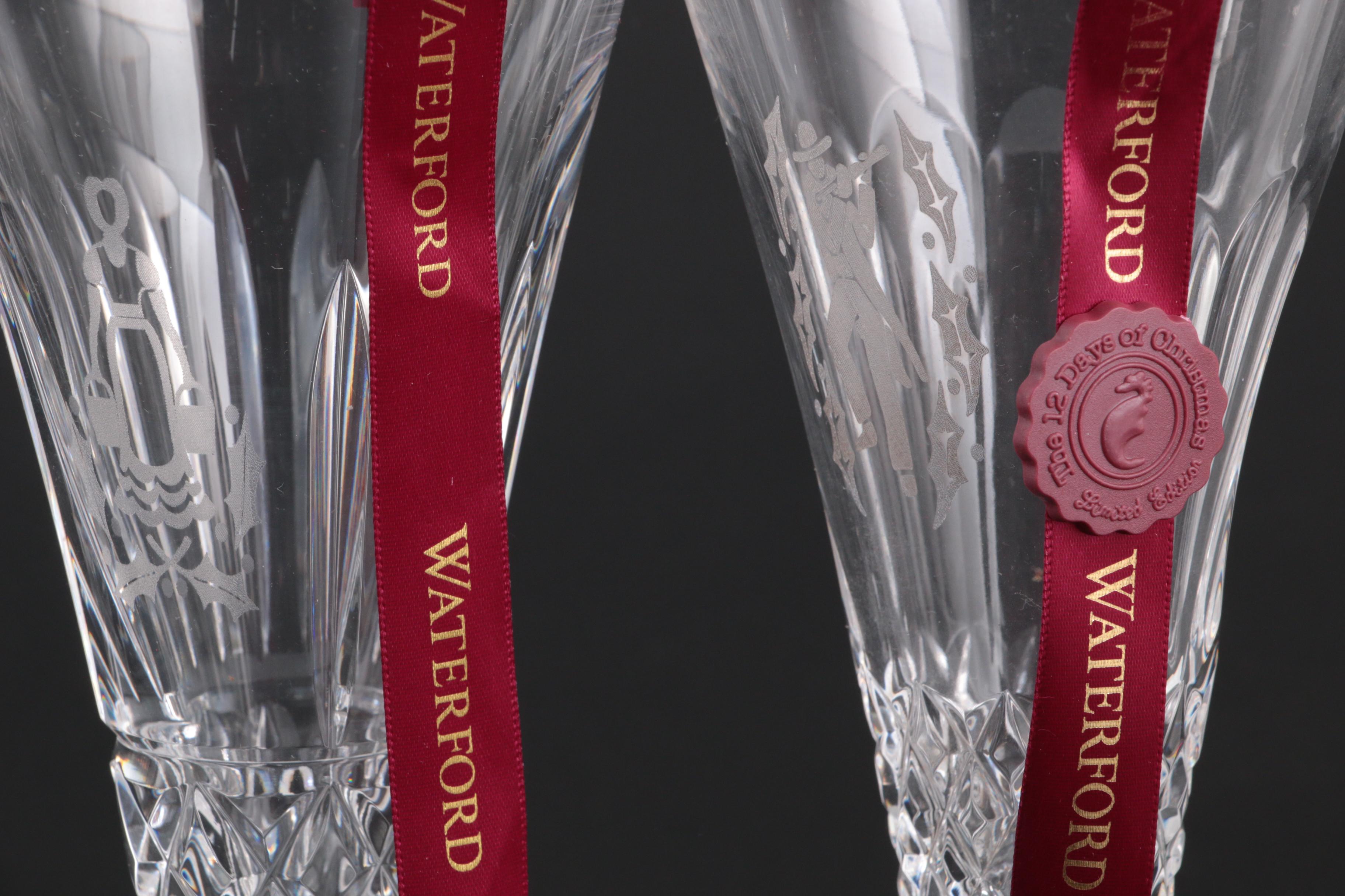 Waterford Crystal "The 12 Days of Christmas" Champagne Flutes