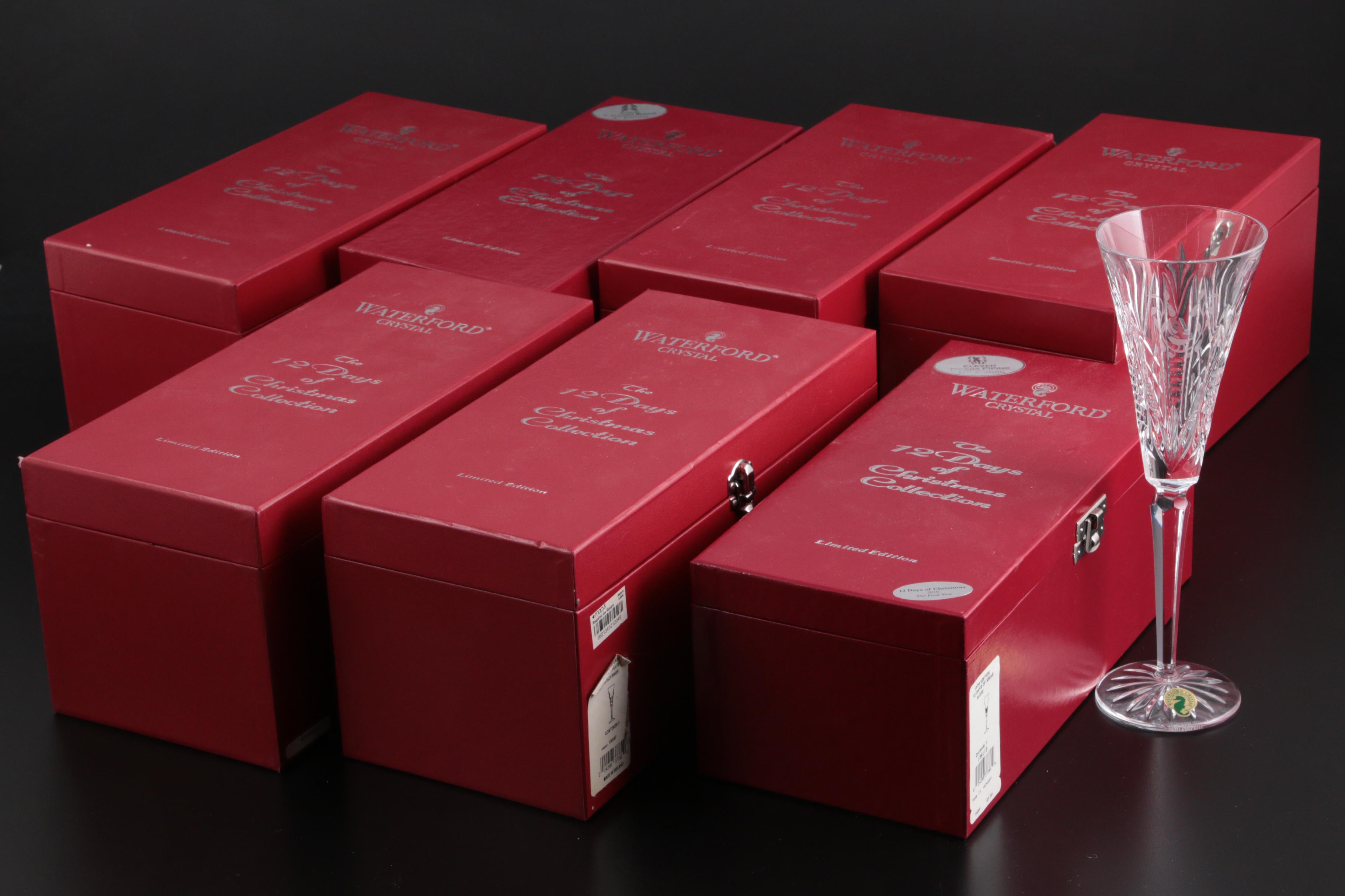 Waterford Crystal "The 12 Days of Christmas" Champagne Flutes