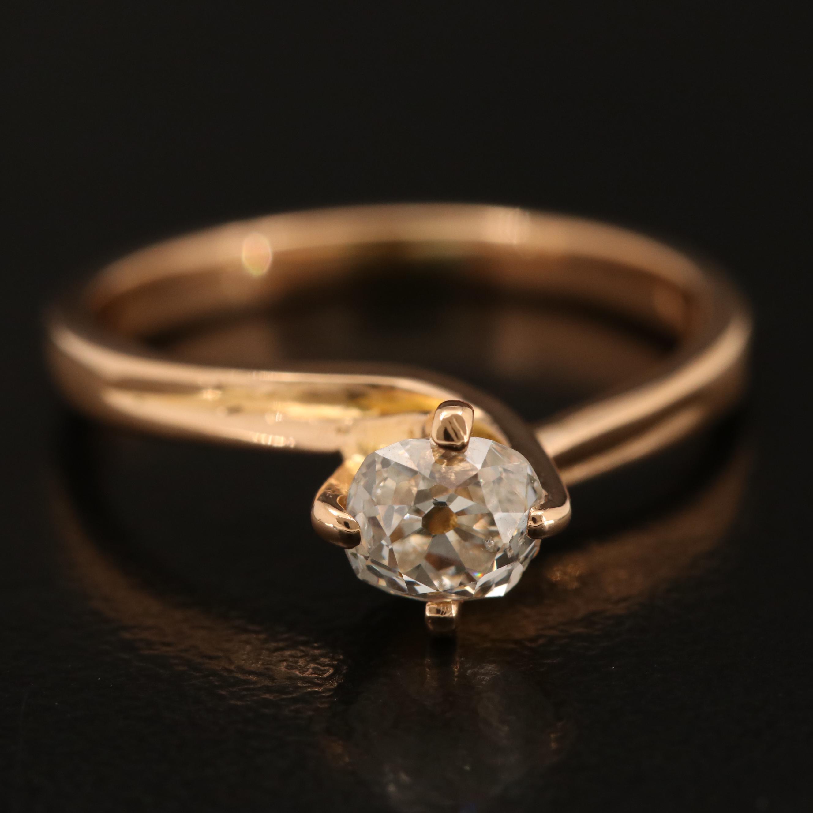 14K 0.64 CT Diamond Solitaire Ring