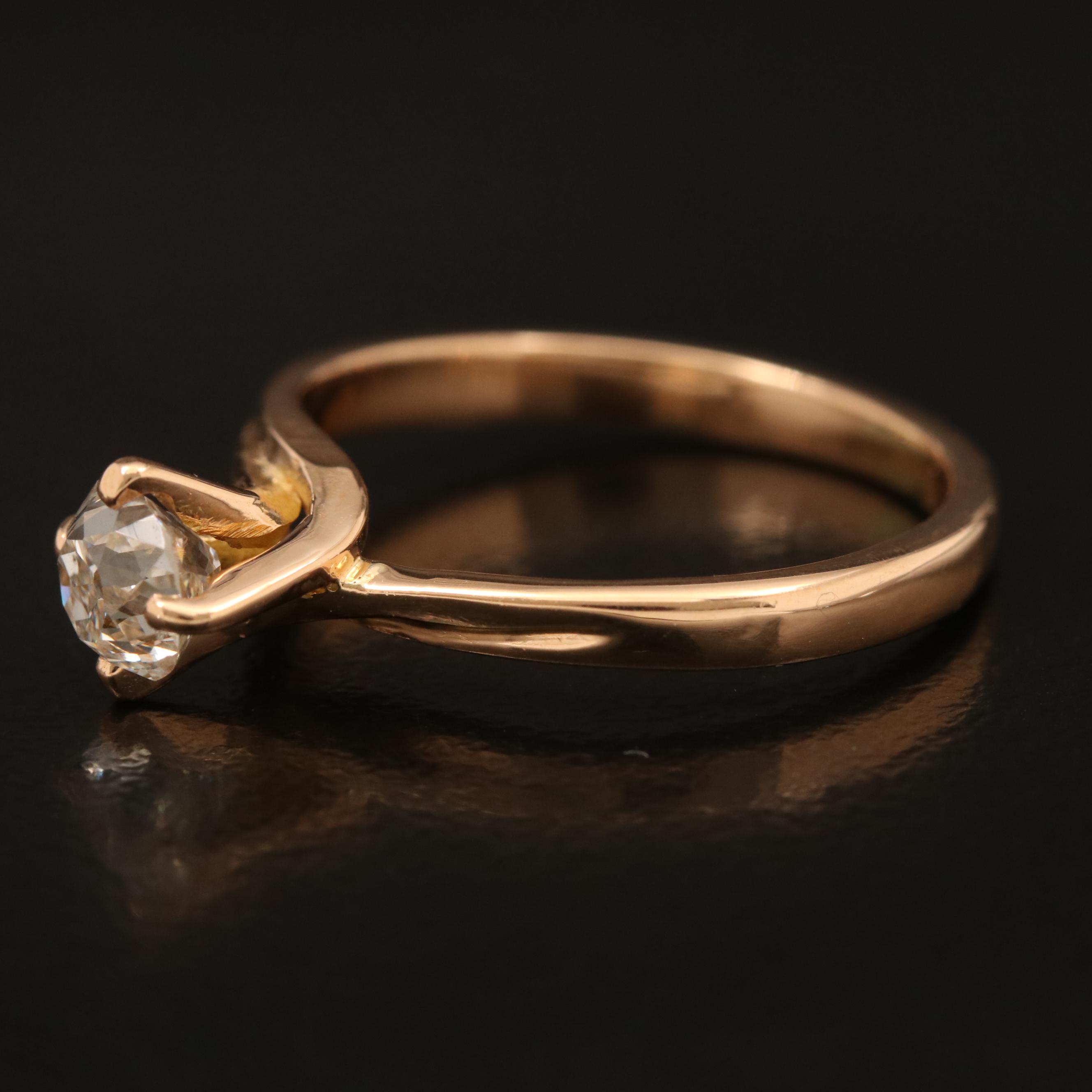 14K 0.64 CT Diamond Solitaire Ring