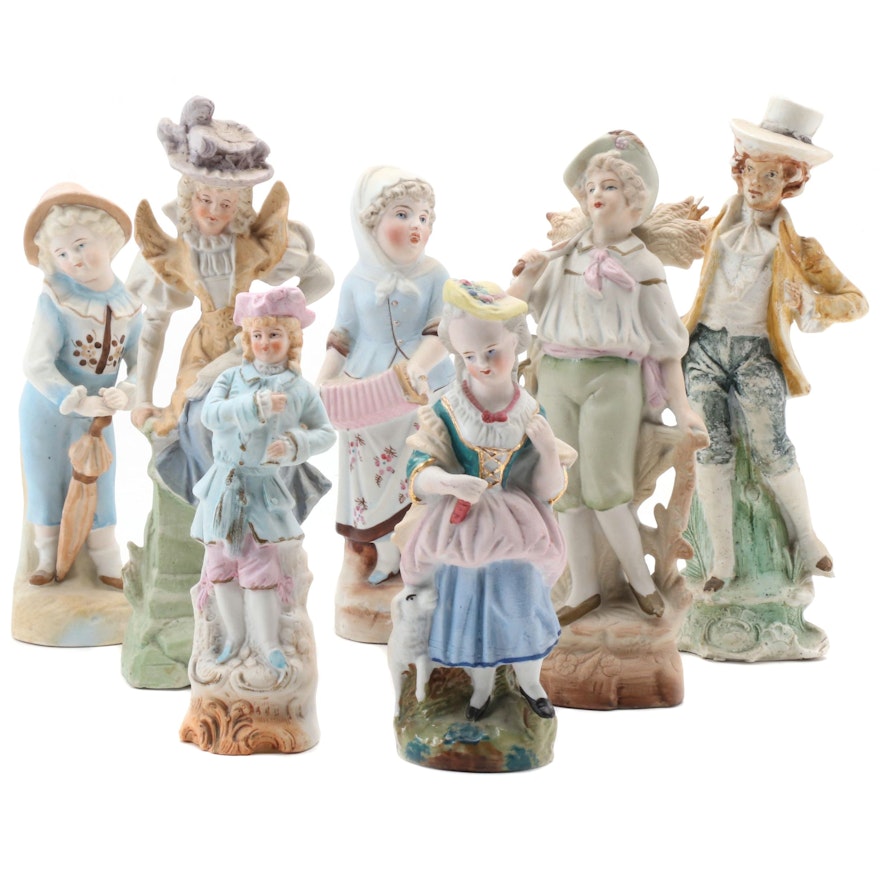 German Bisque Figurines, Early to Mid 20th Century