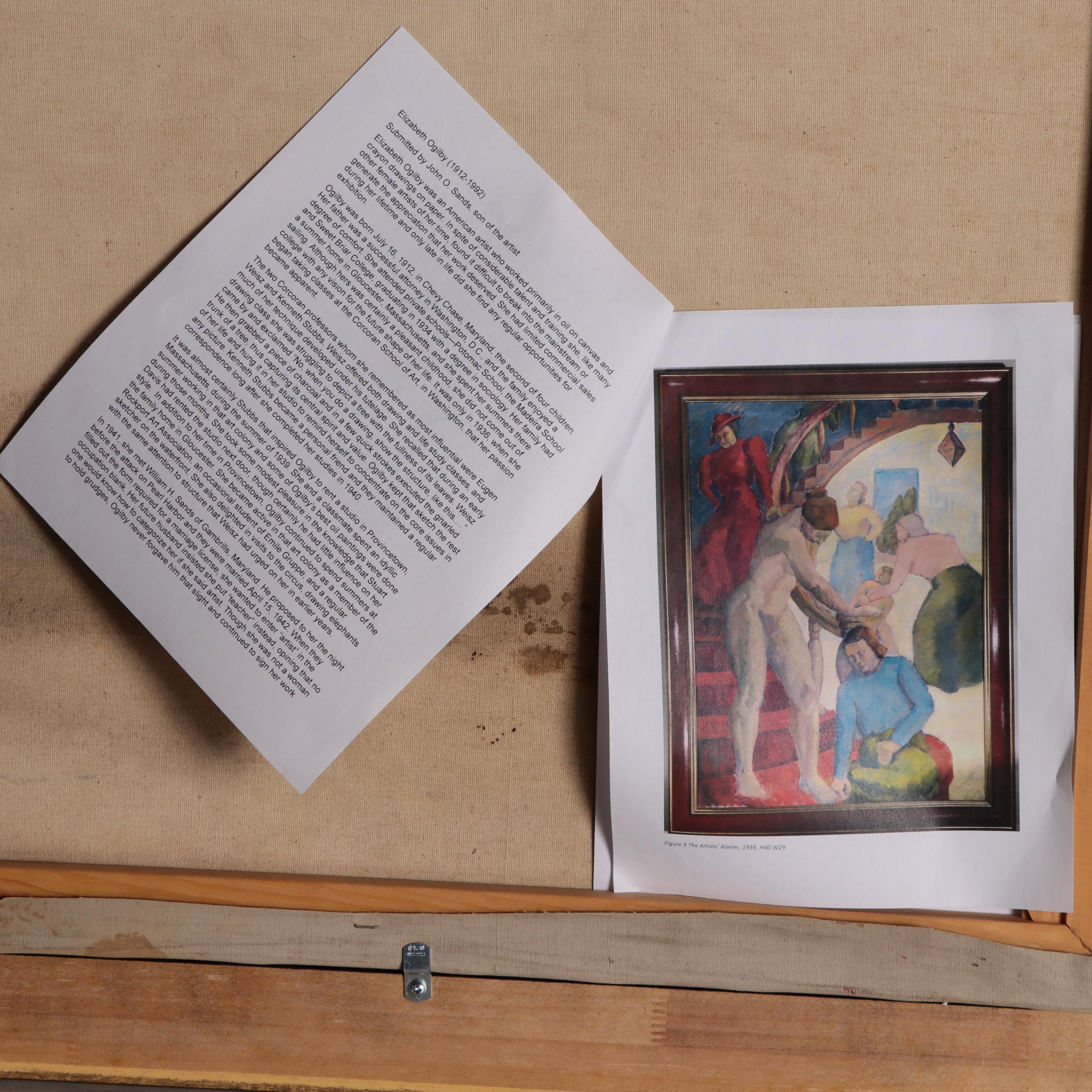 Elizabeth Ogilby Oil Painting "The Artist's Atelier," 1939