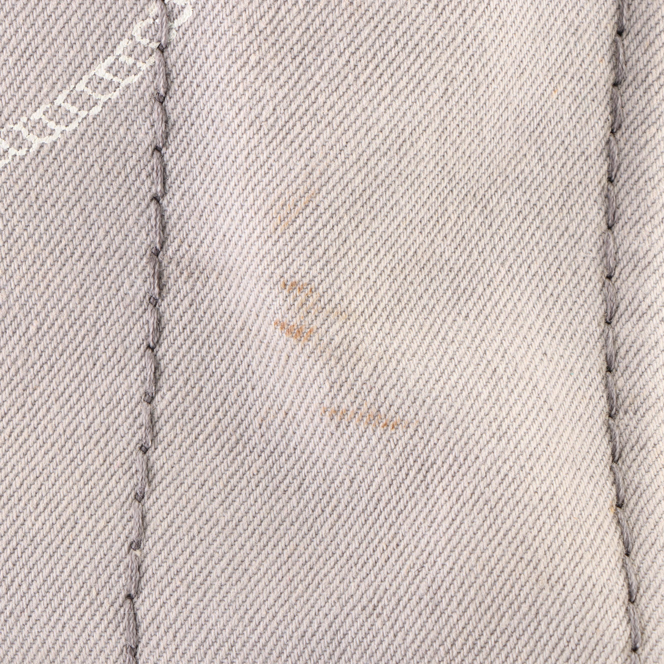 Prada Canapa Logo Print Small Tote in Light Grey Denim