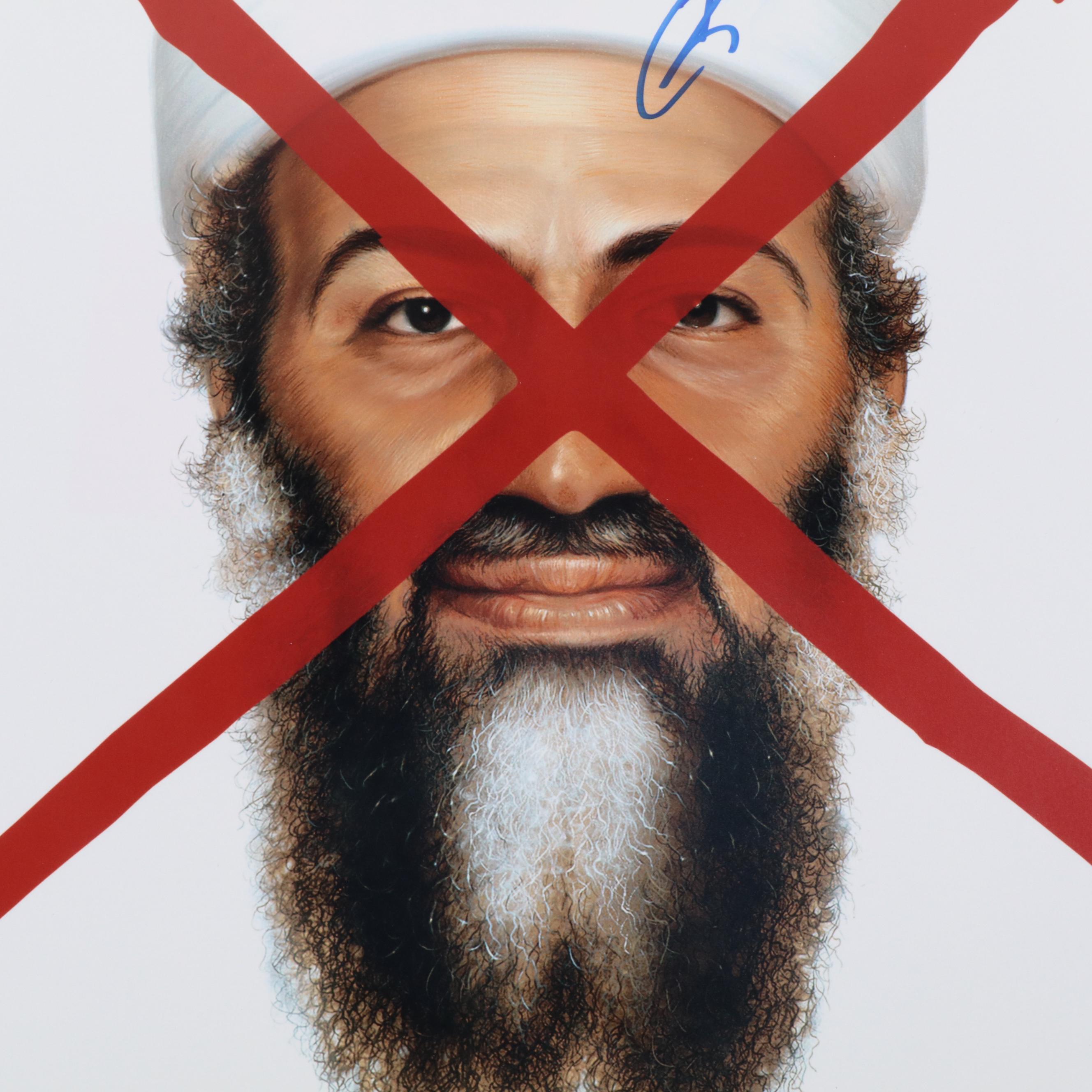 Robert O'Neill Signed "Never Quit" Osama Bin Laden "Time" Poster Print, JSA