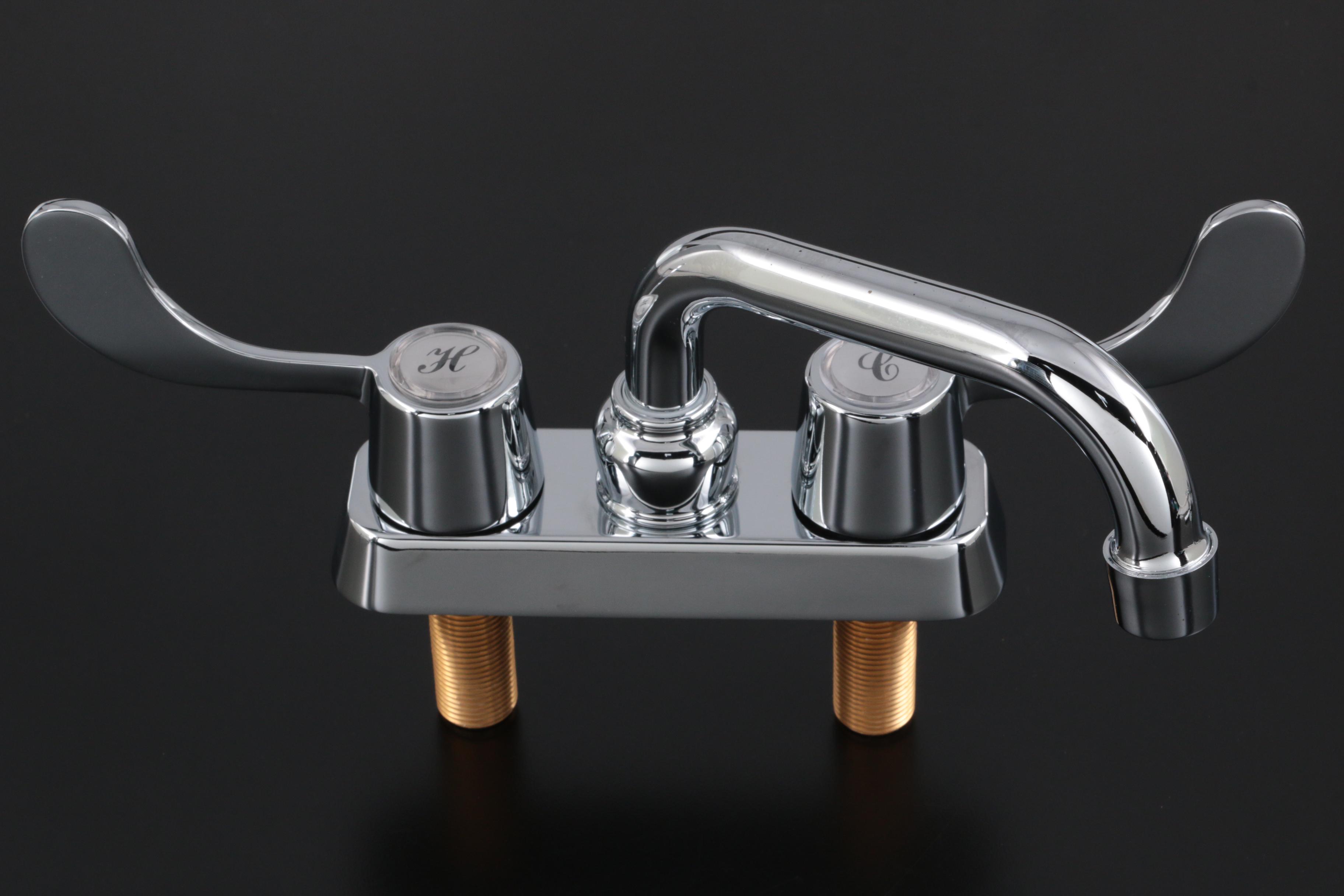 Chrome Towel Ring, 18" Towel Bar, Two-Handle Handicap Laundry Tray Faucet