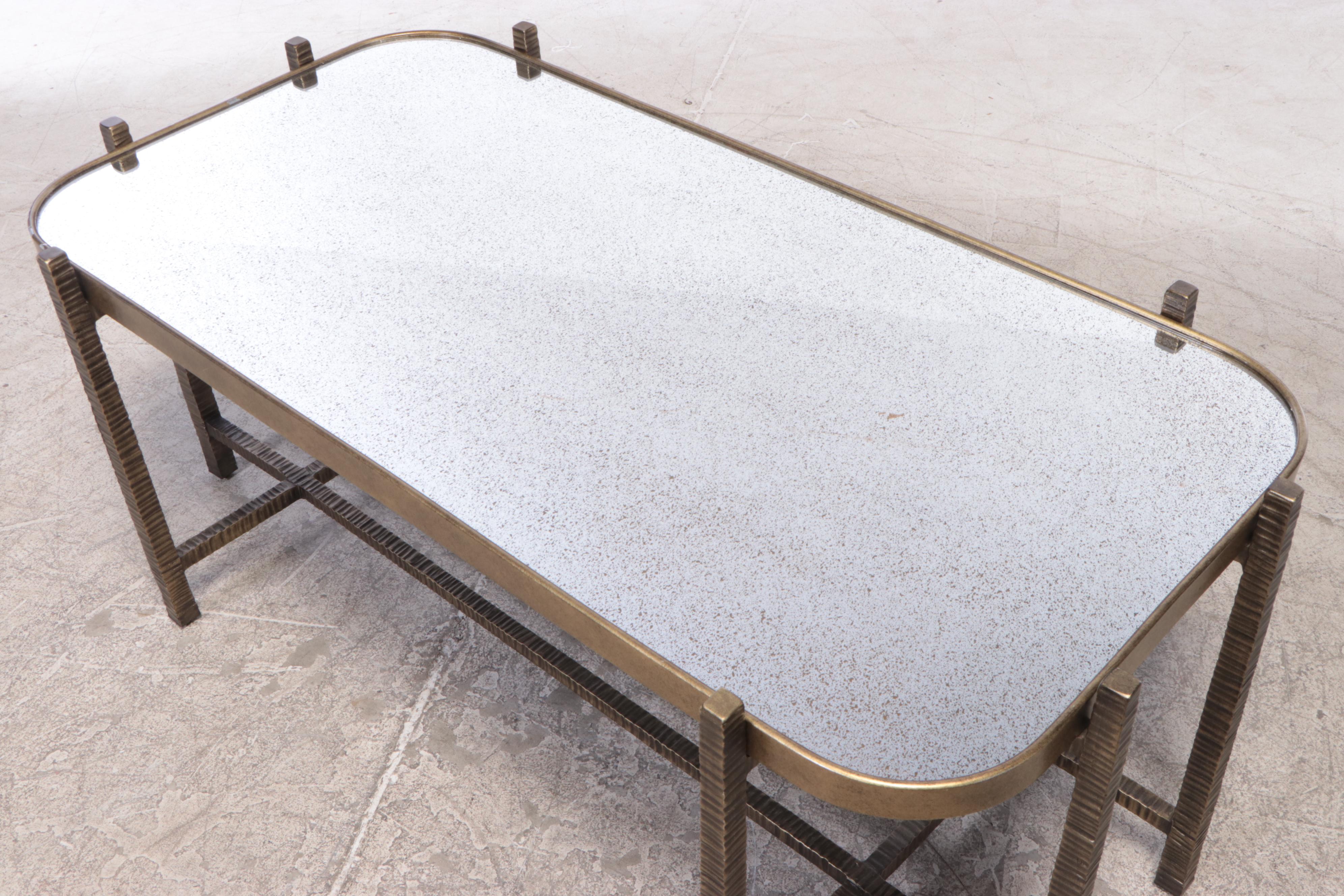 Woodbridge "Angelina" Mirrored Cocktail Table in Bronze Finish