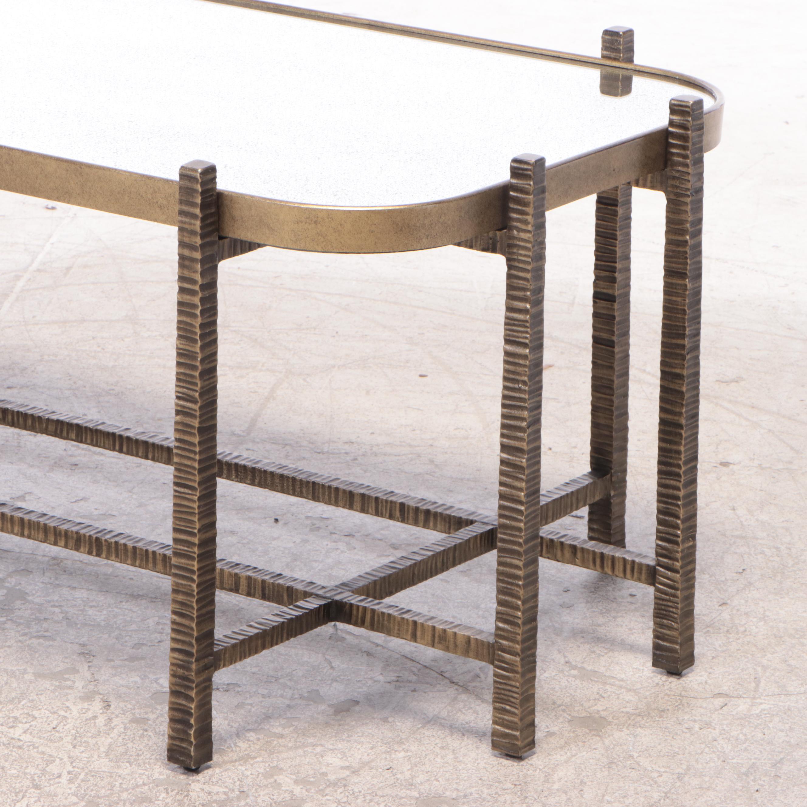 Woodbridge "Angelina" Mirrored Cocktail Table in Bronze Finish