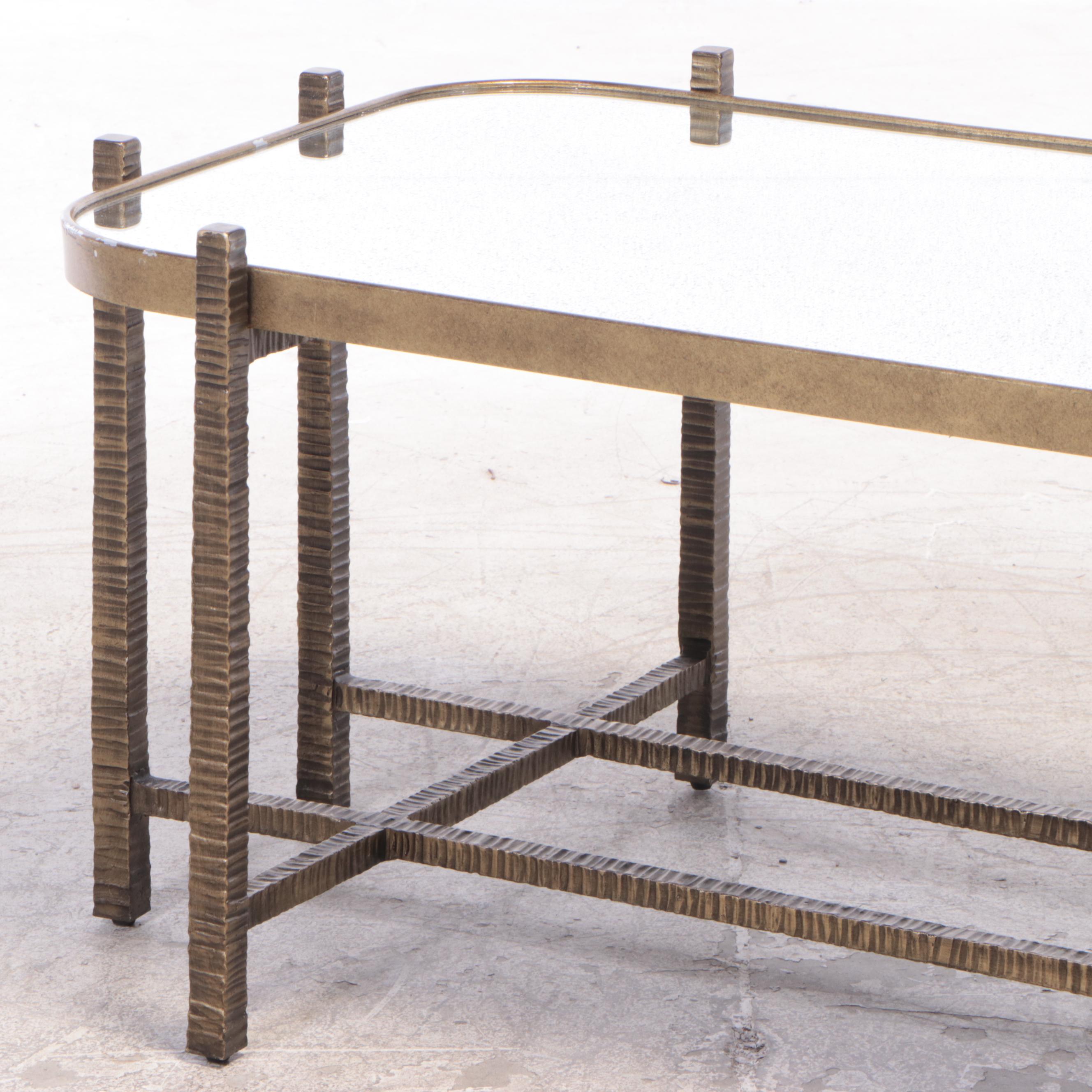 Woodbridge "Angelina" Mirrored Cocktail Table in Bronze Finish