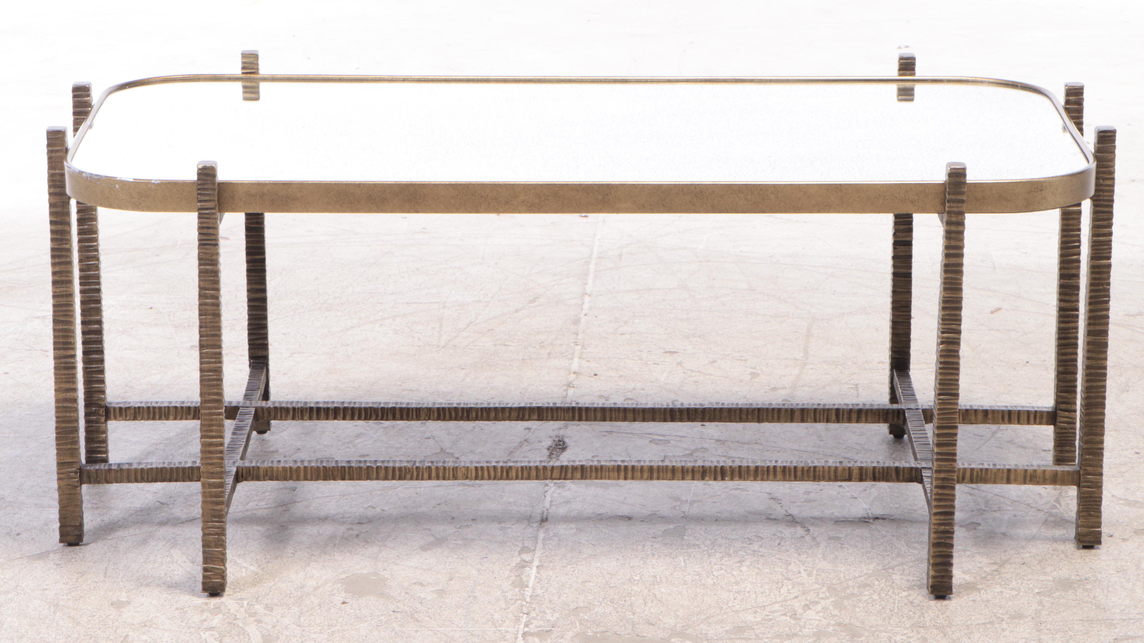 Woodbridge "Angelina" Mirrored Cocktail Table in Bronze Finish