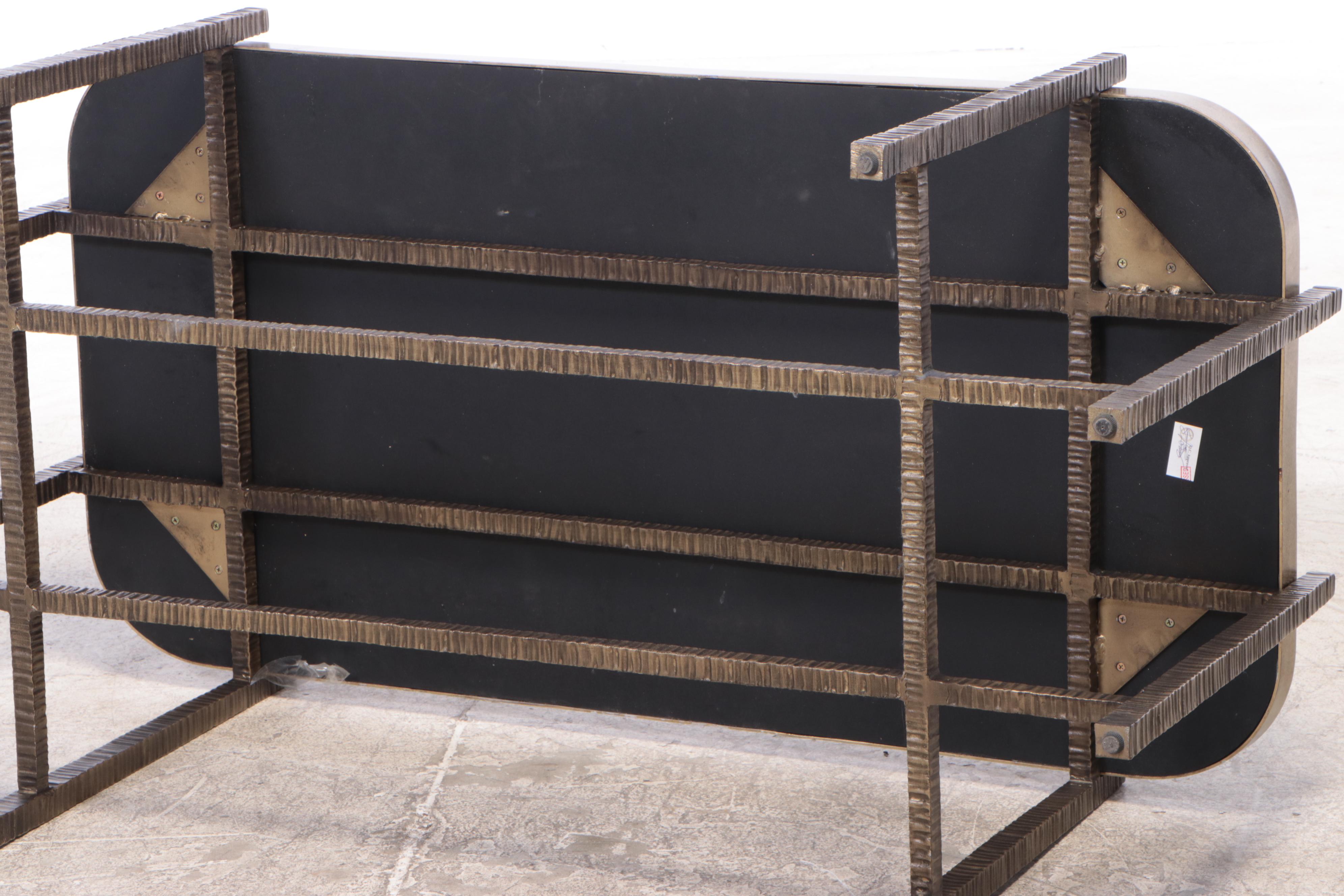 Woodbridge "Angelina" Mirrored Cocktail Table in Bronze Finish