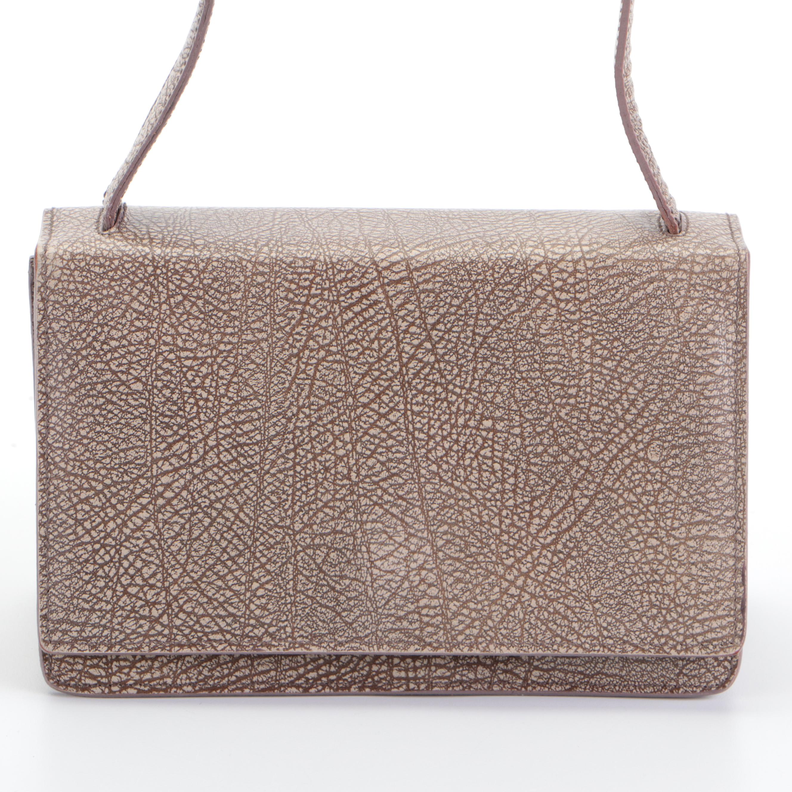 Prada Lama Roccia Crackle Grained Leather Front Flap Accordion Shoulder Bag