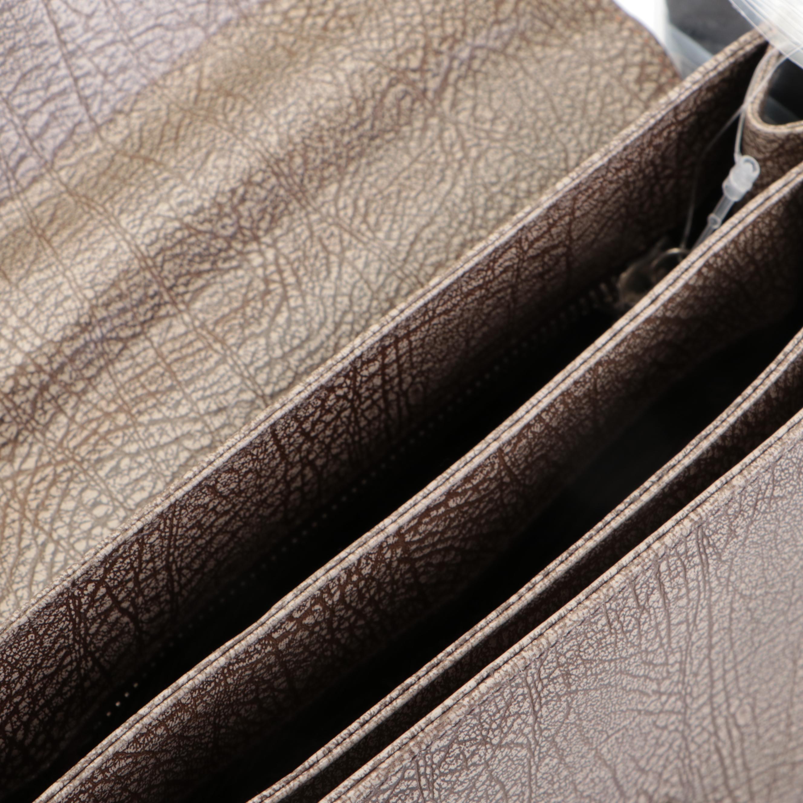 Prada Lama Roccia Crackle Grained Leather Front Flap Accordion Shoulder Bag