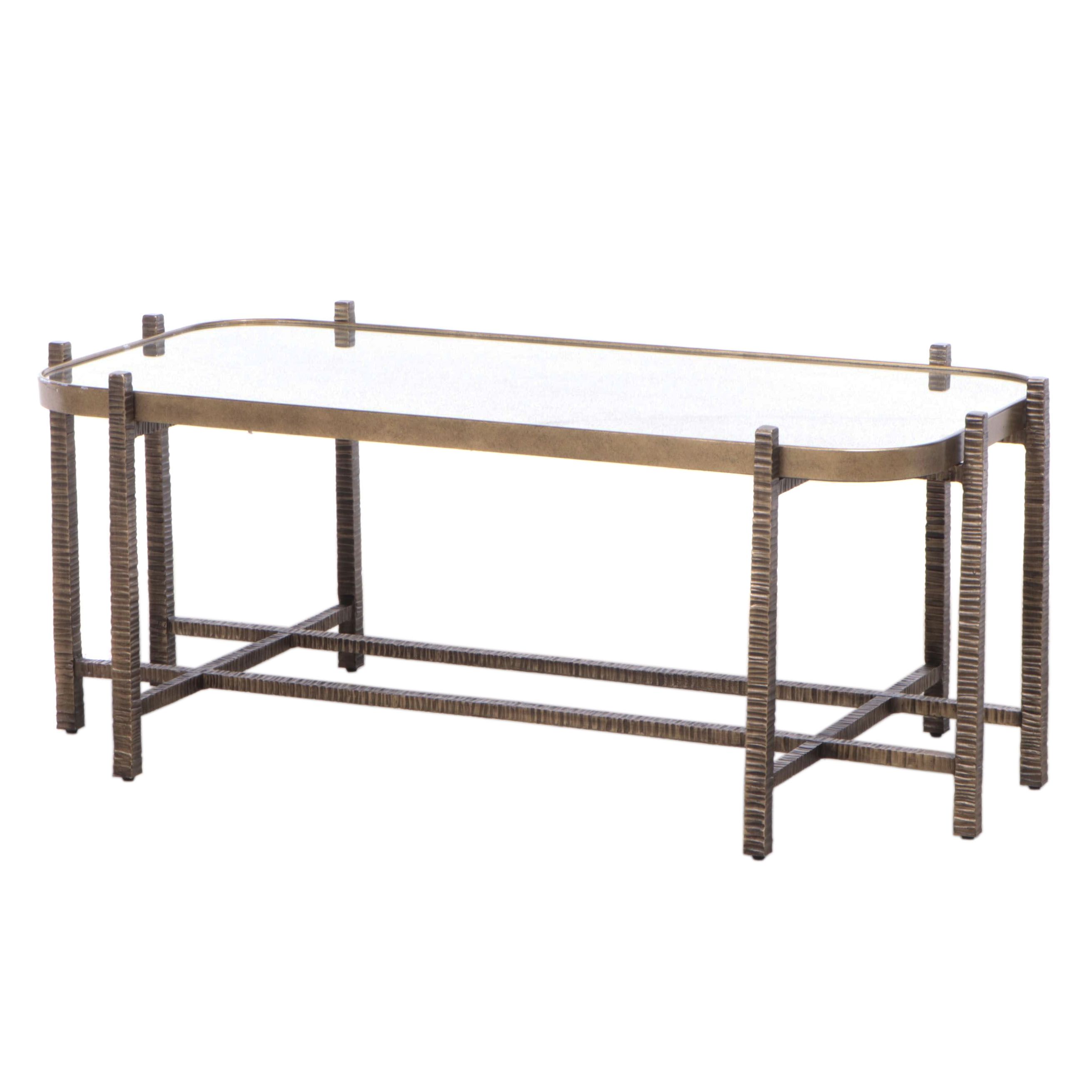Woodbridge "Angelina" Mirrored Cocktail Table in Bronze Finish