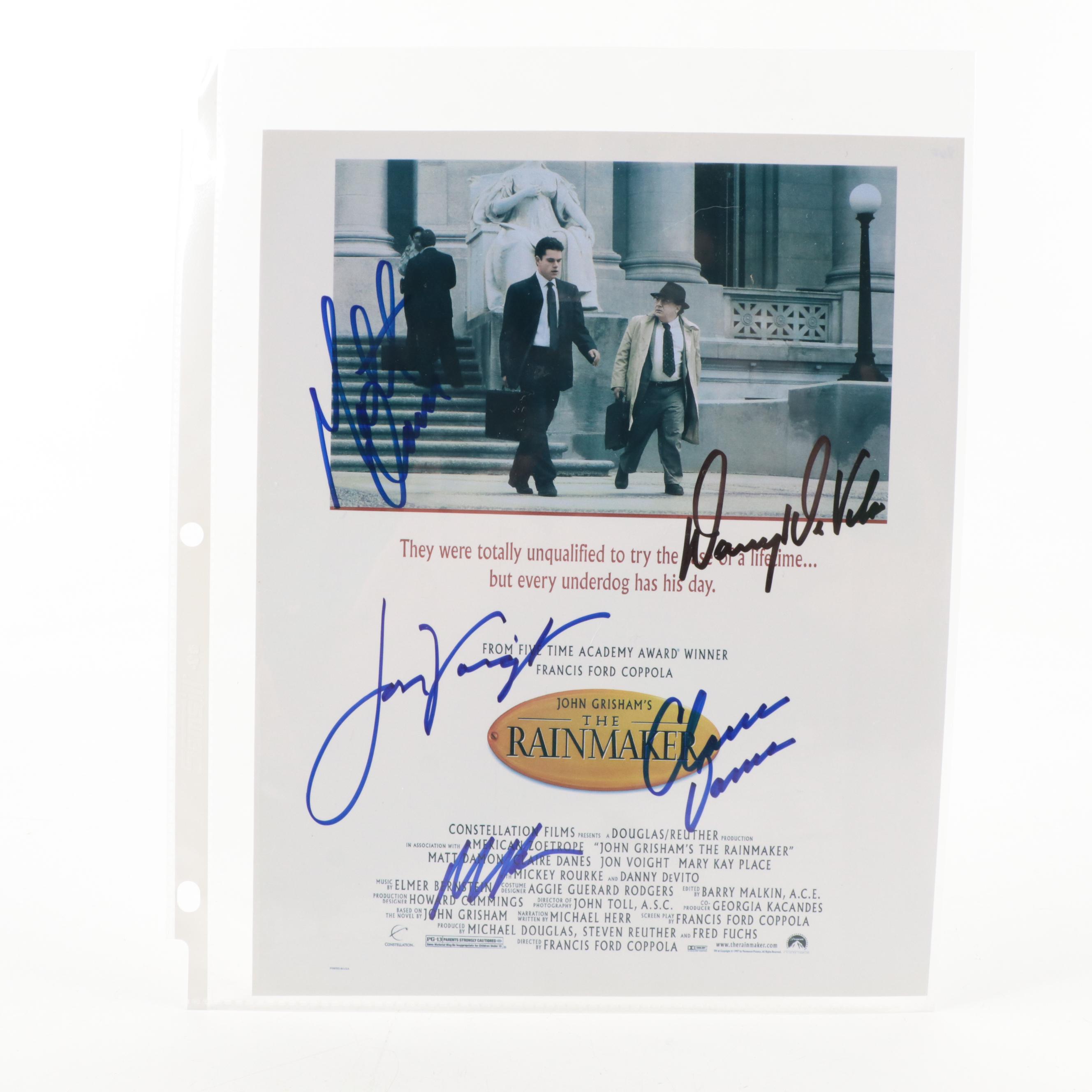 Jon Voight, Matt Damon, Danny Devito, Others Signed "The Rainmakers" Movie Print