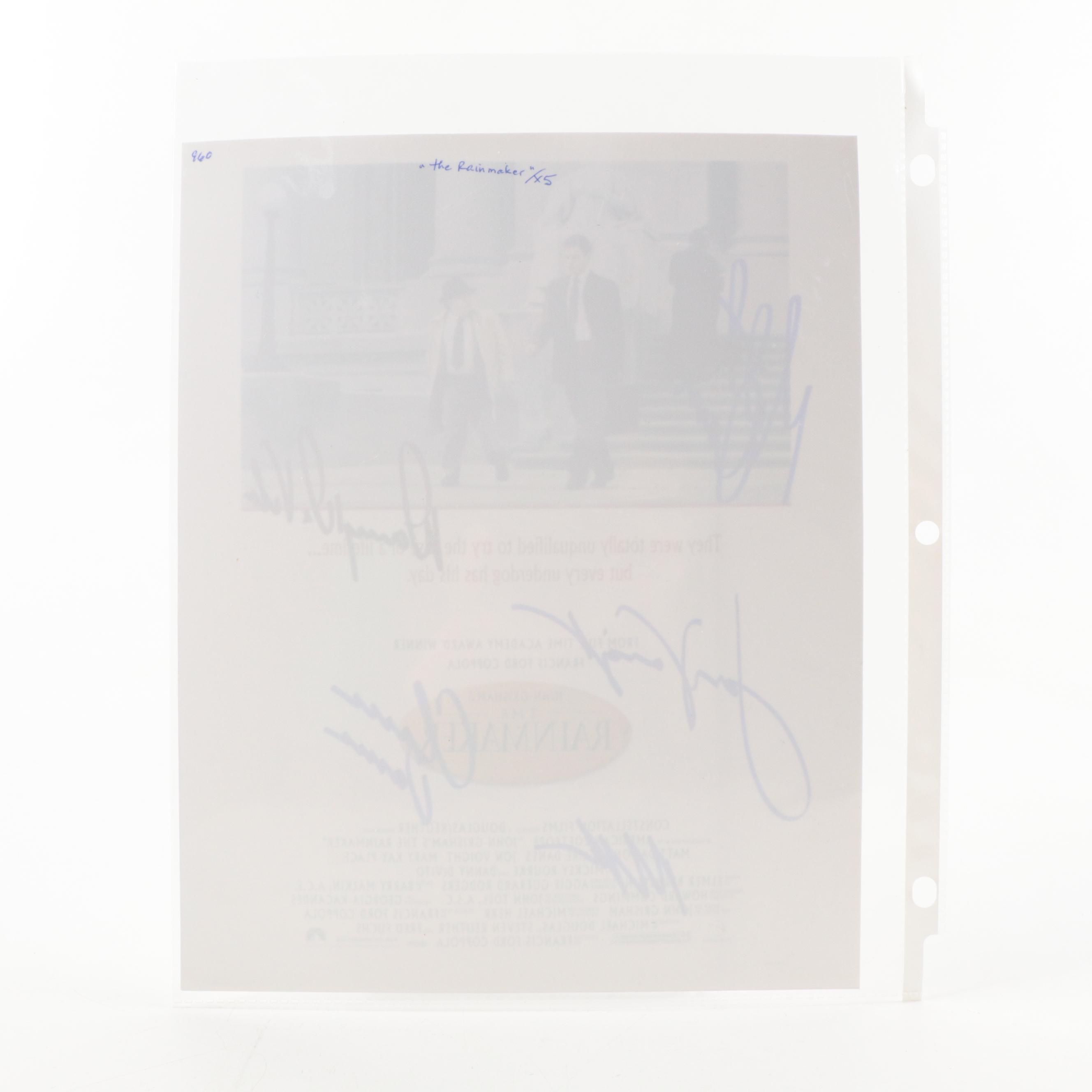 Jon Voight, Matt Damon, Danny Devito, Others Signed "The Rainmakers" Movie Print