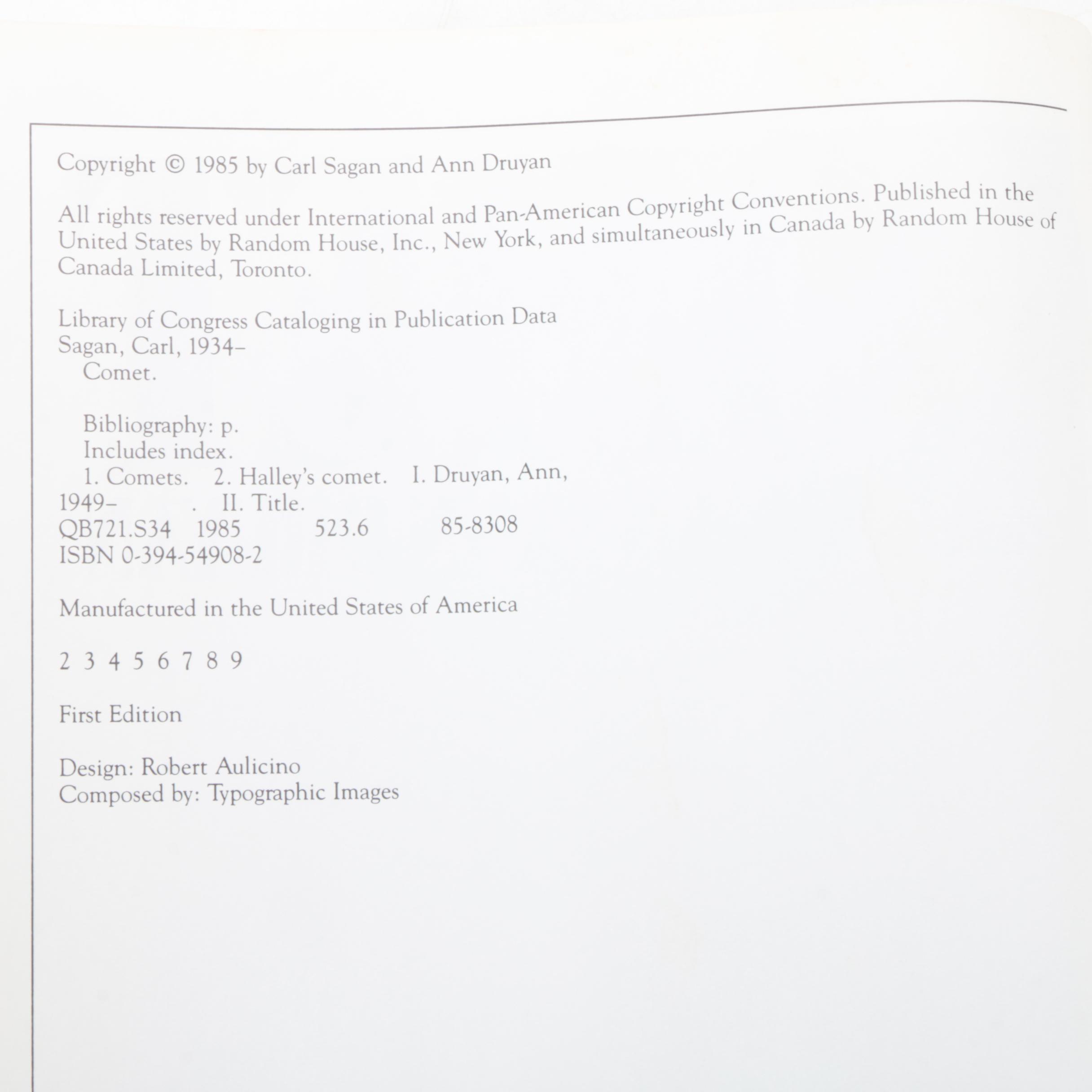 First Edition Carl Sagan Books Including "Comet" and "Contact"