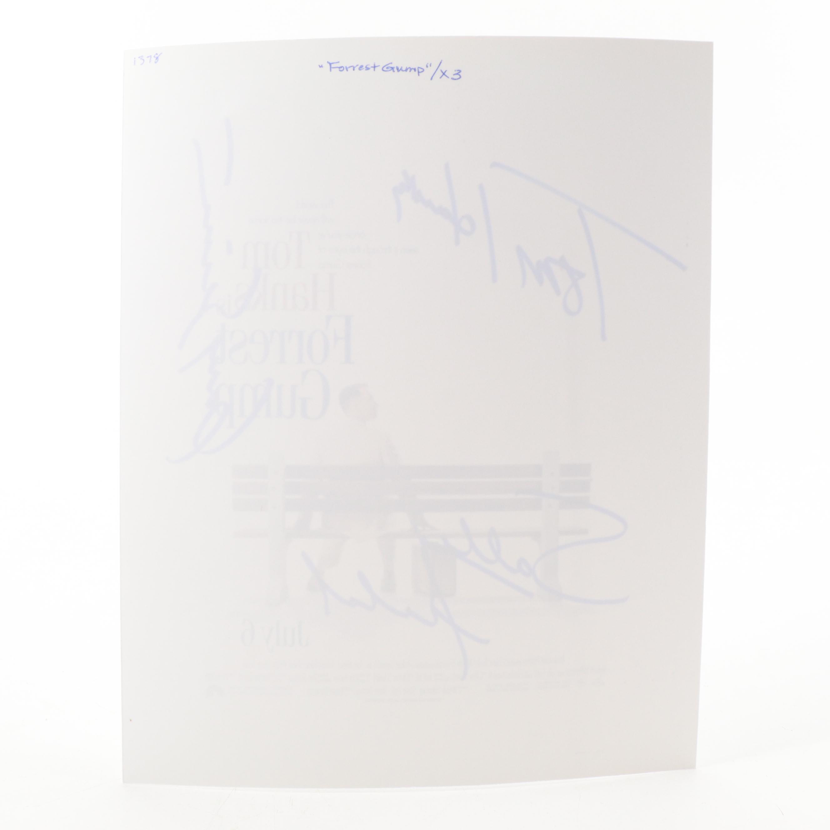 Tom Hanks, Sally Field, and Gary Sinise Signed "Forrest Gump" Movie Print