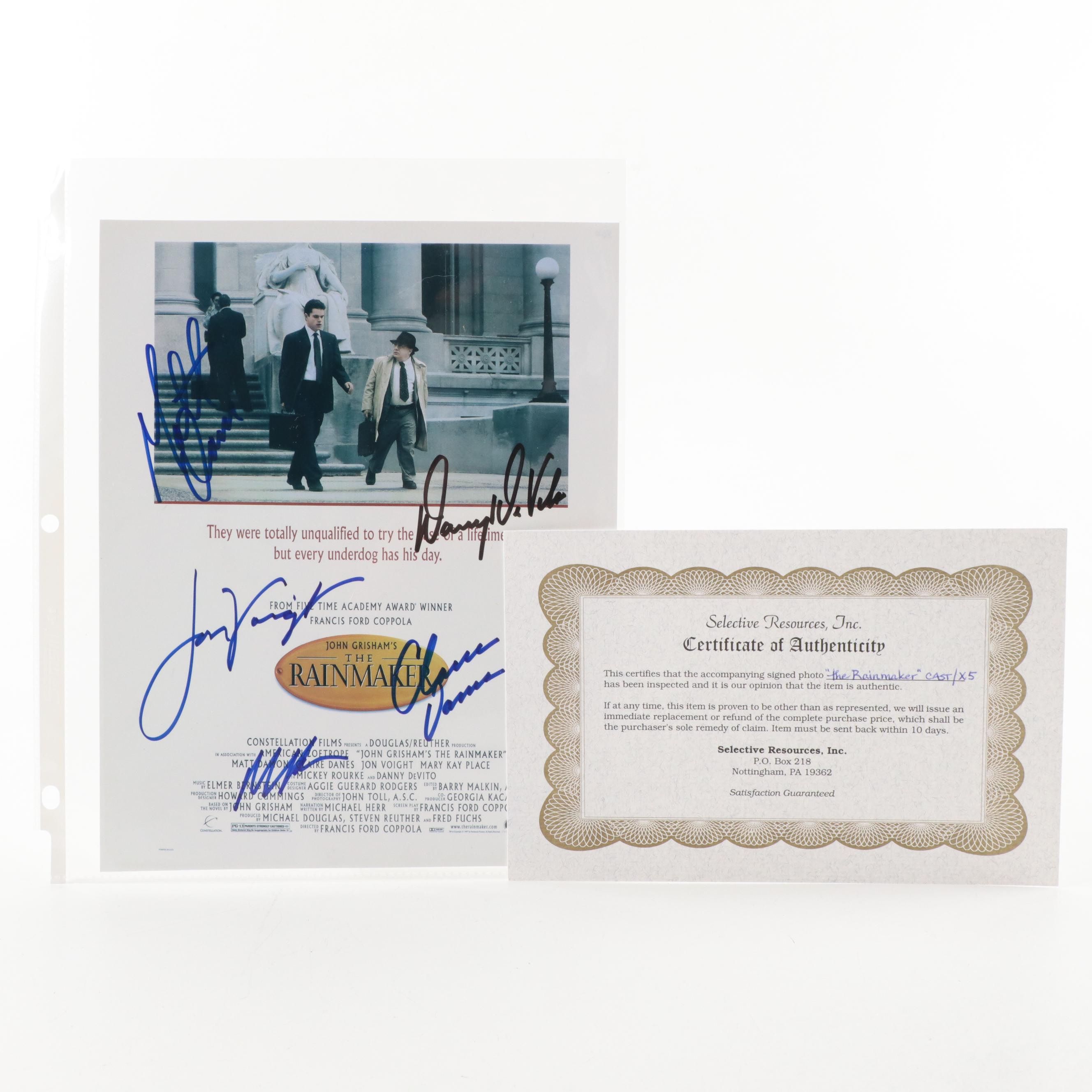 Jon Voight, Matt Damon, Danny Devito, Others Signed "The Rainmakers" Movie Print