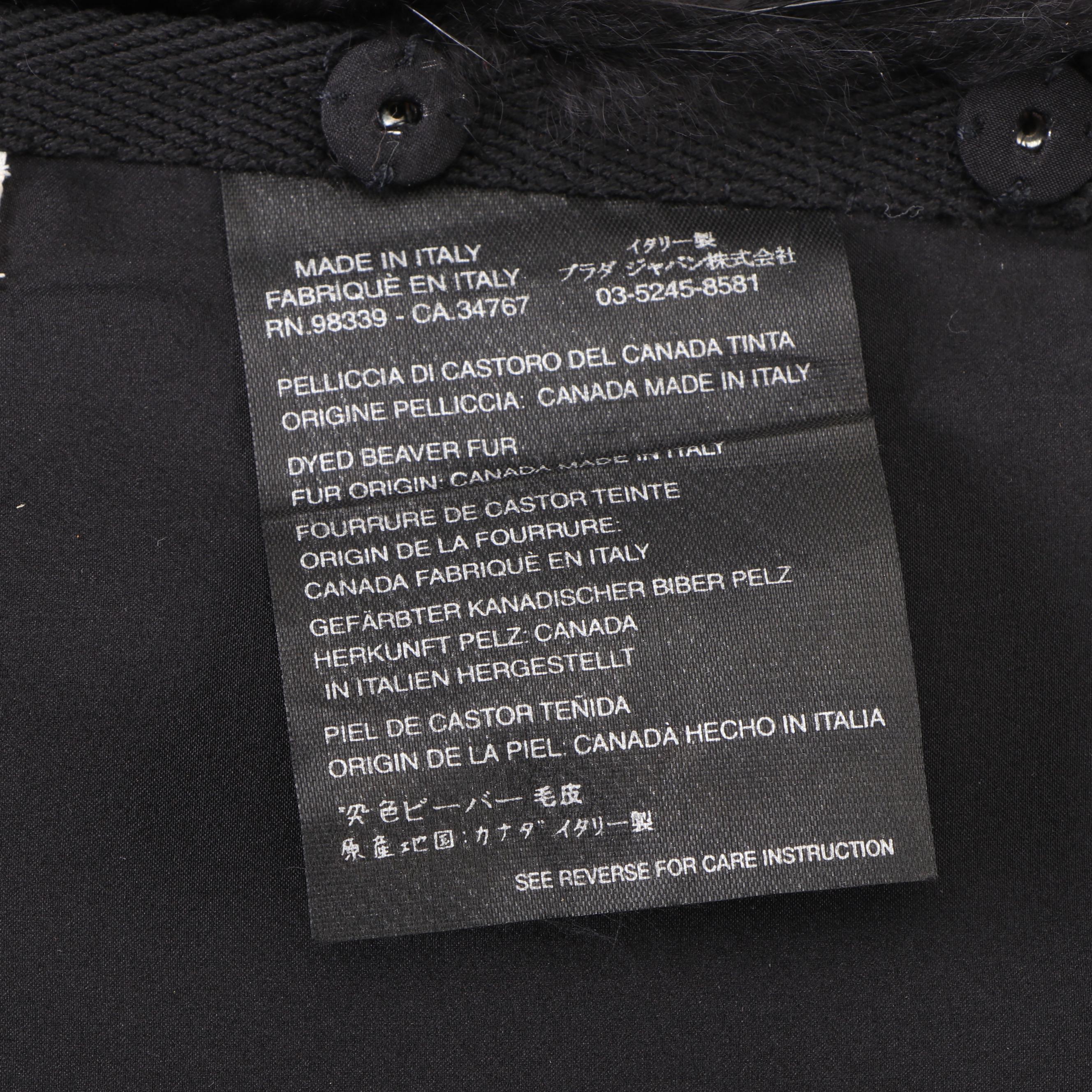 Prada Black Dyed Beaver Fur Gauntlets