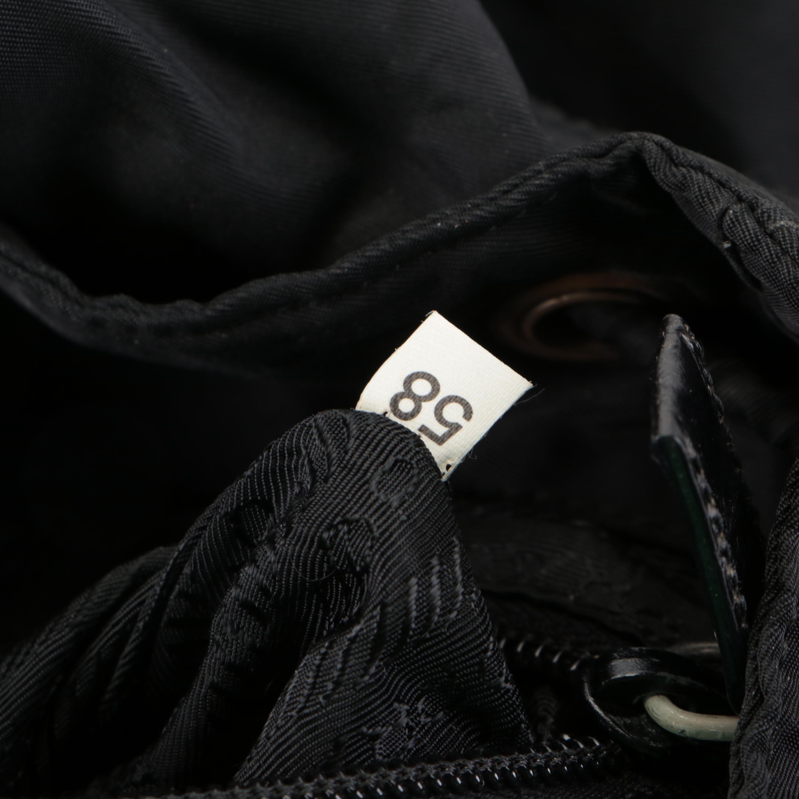 Prada Tessuto Backpack in Black Nylon with Croco Embossed Leather