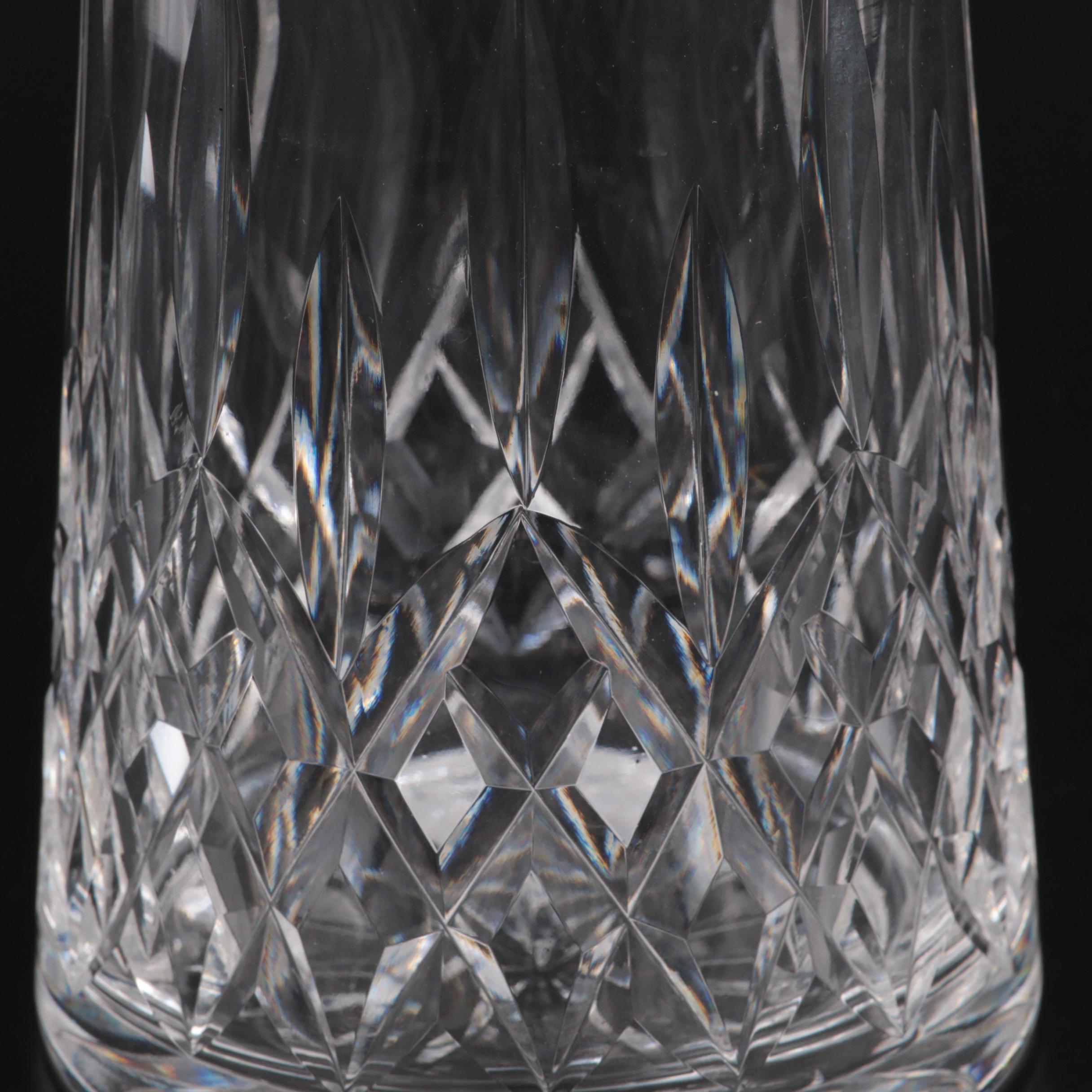 Waterford Crystal "Lismore" Wine Decanter with Stopper and Sherry Glasses
