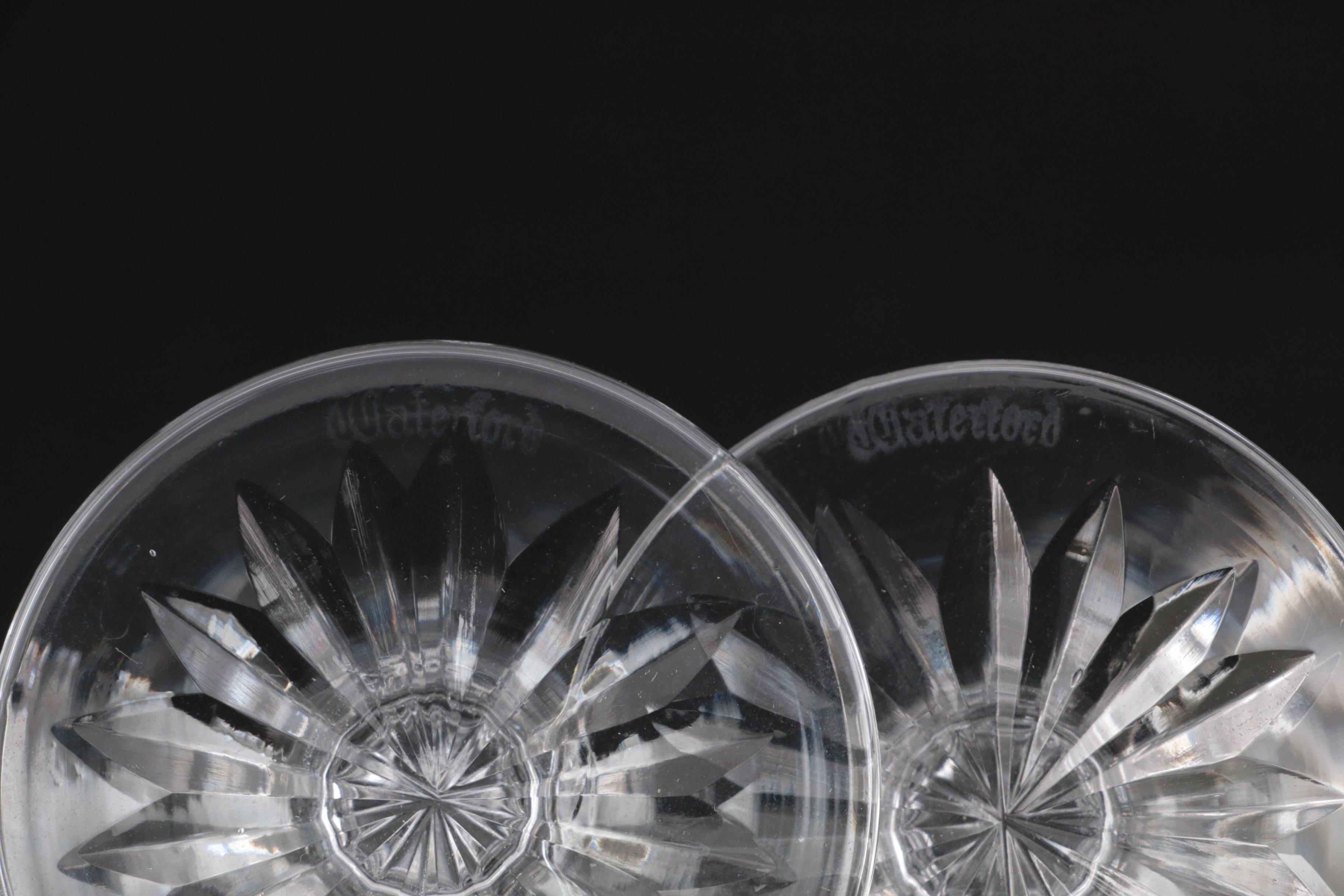 Waterford Crystal "Lismore" Wine Decanter with Stopper and Sherry Glasses