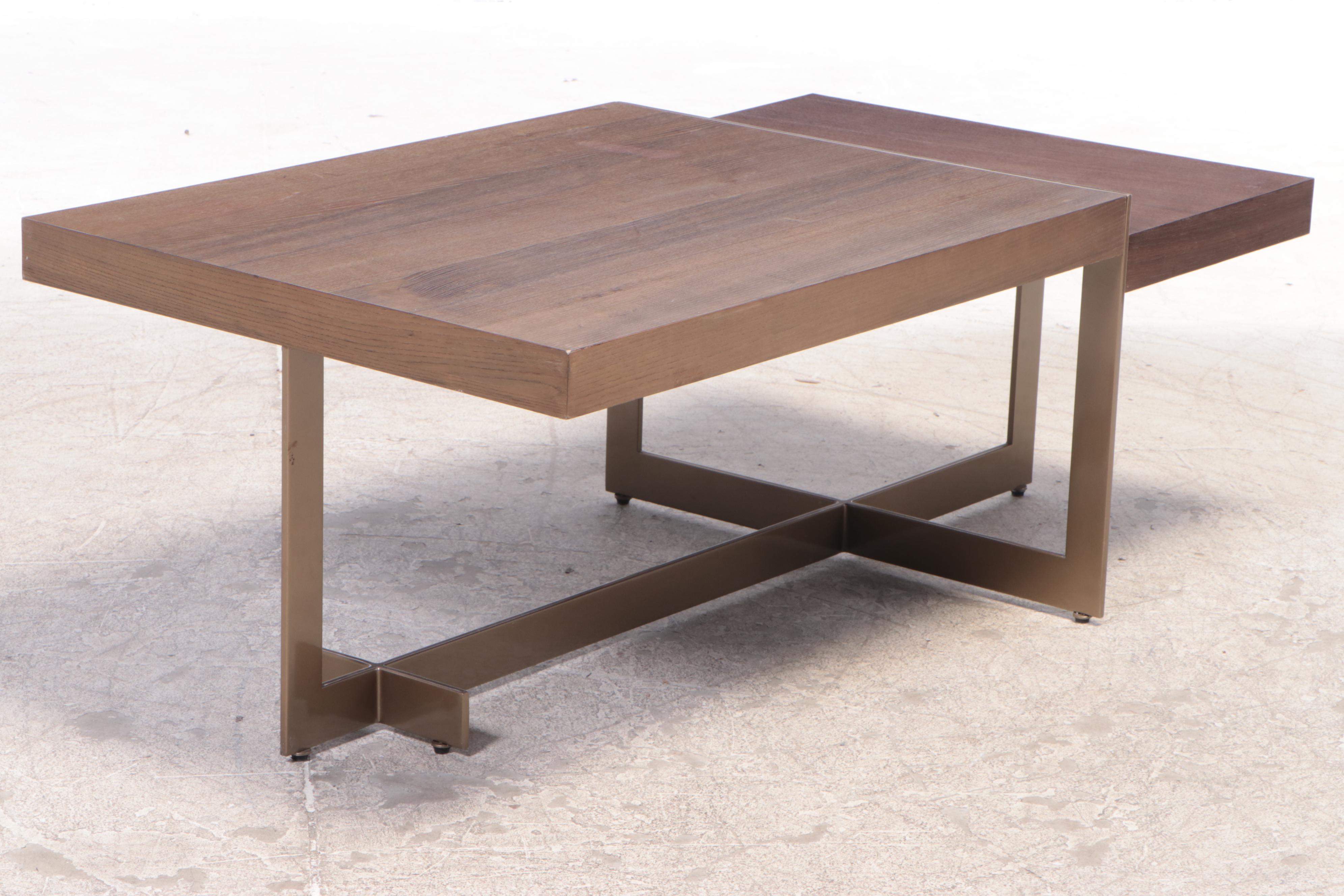 AD Modern Contemporary Modern Bilevel Coffee Table