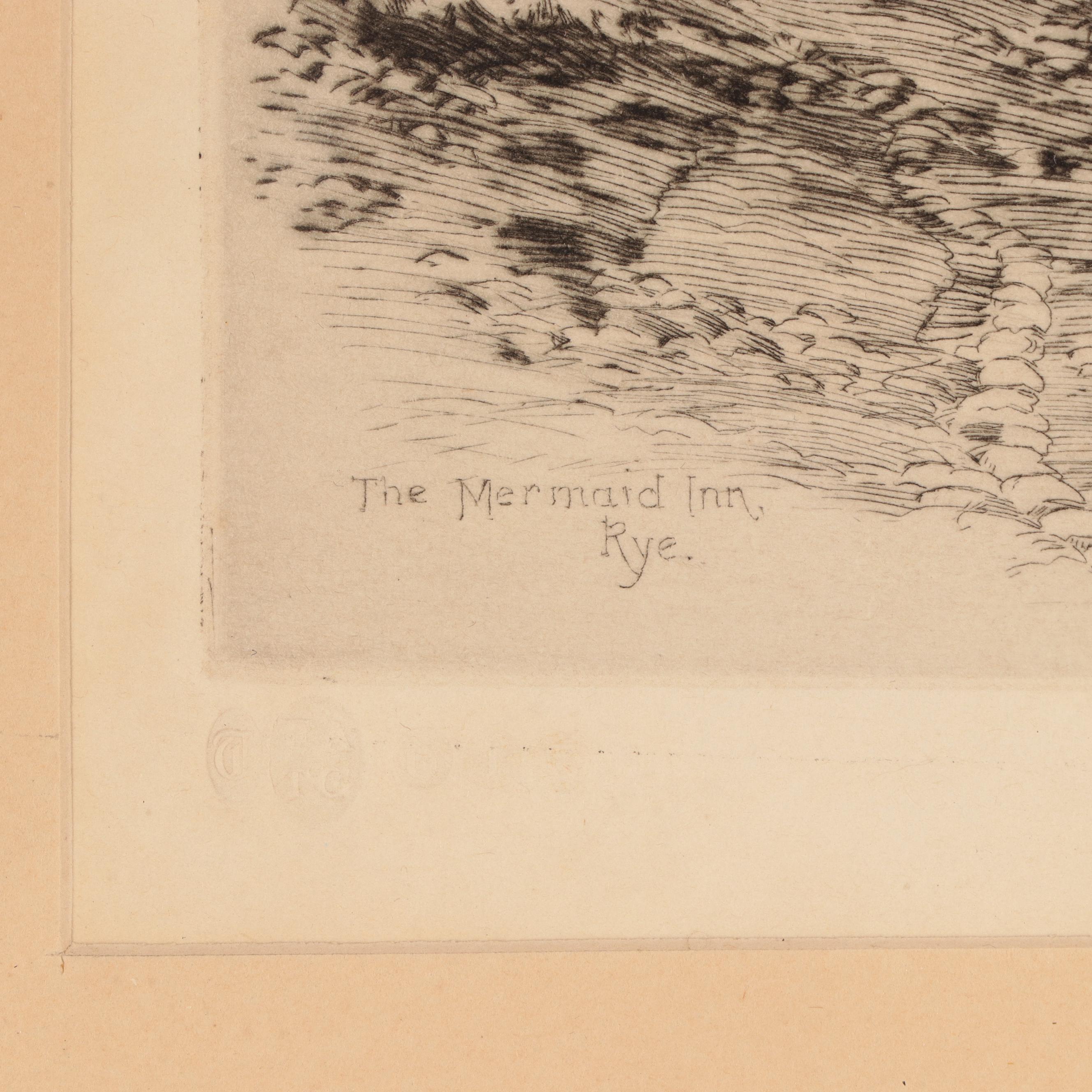 Albany E. Howarth Drypoint Etching "The Mermaid Inn," Circa 1900