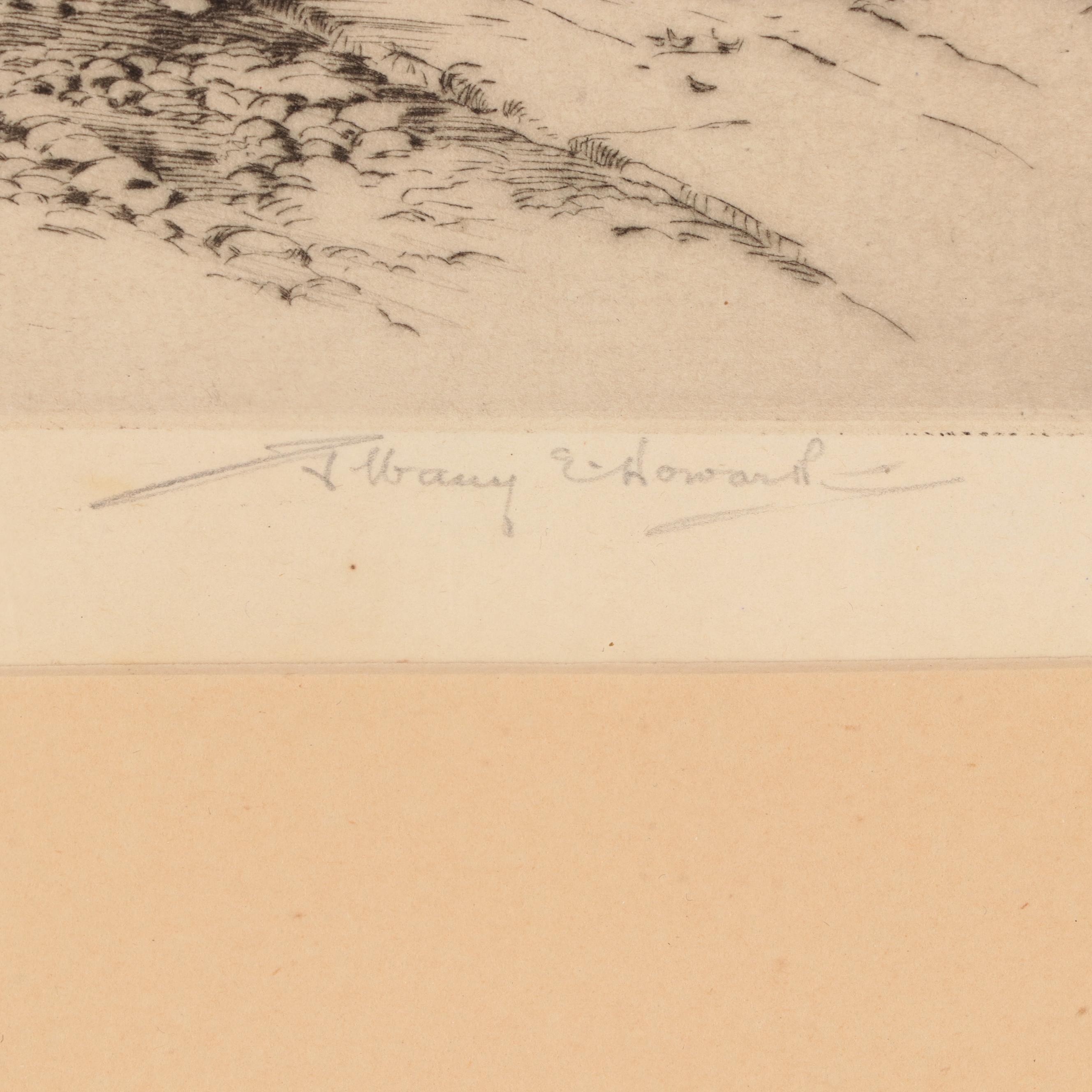 Albany E. Howarth Drypoint Etching "The Mermaid Inn," Circa 1900